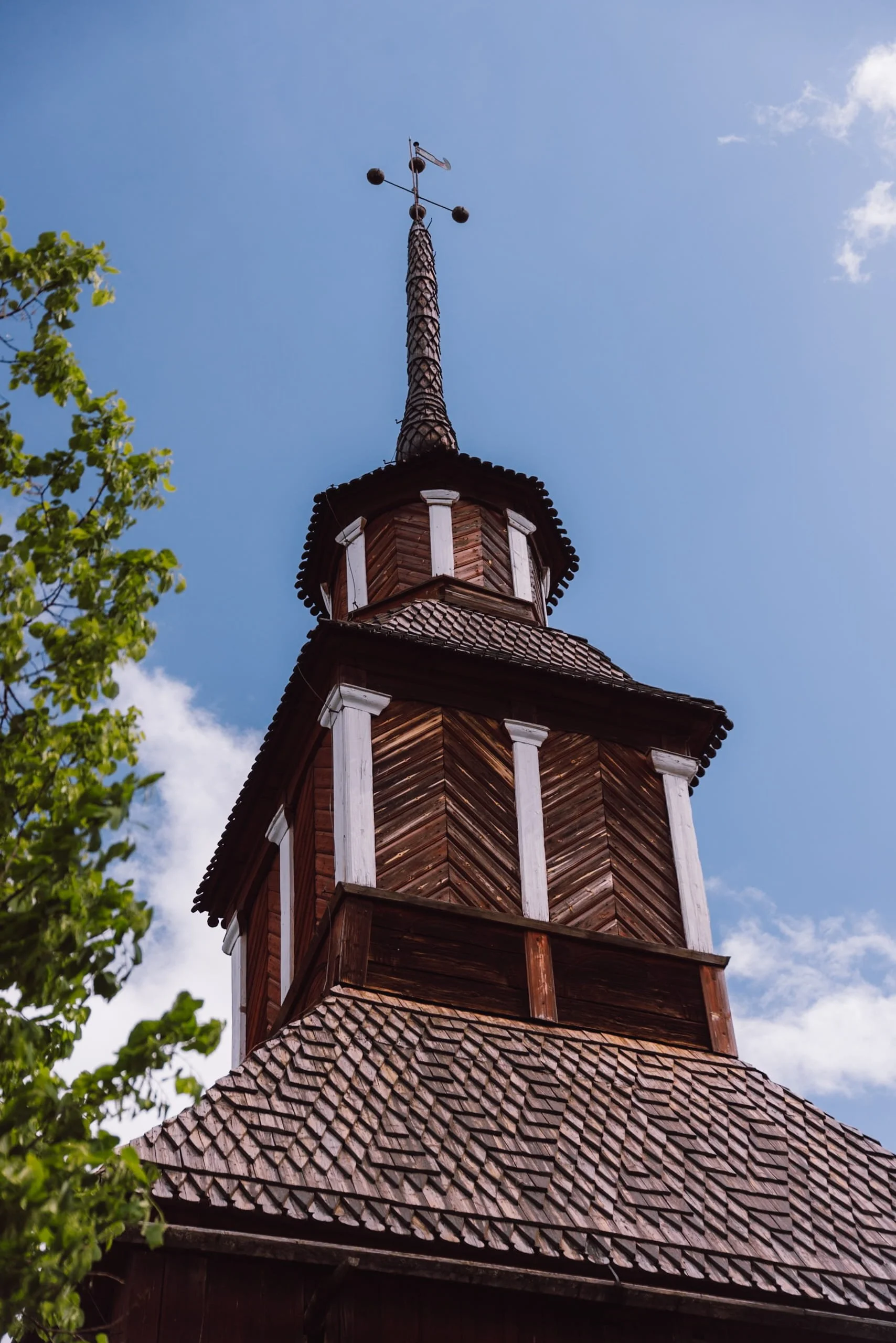 old wooden panelled church steeple in Keuruu
