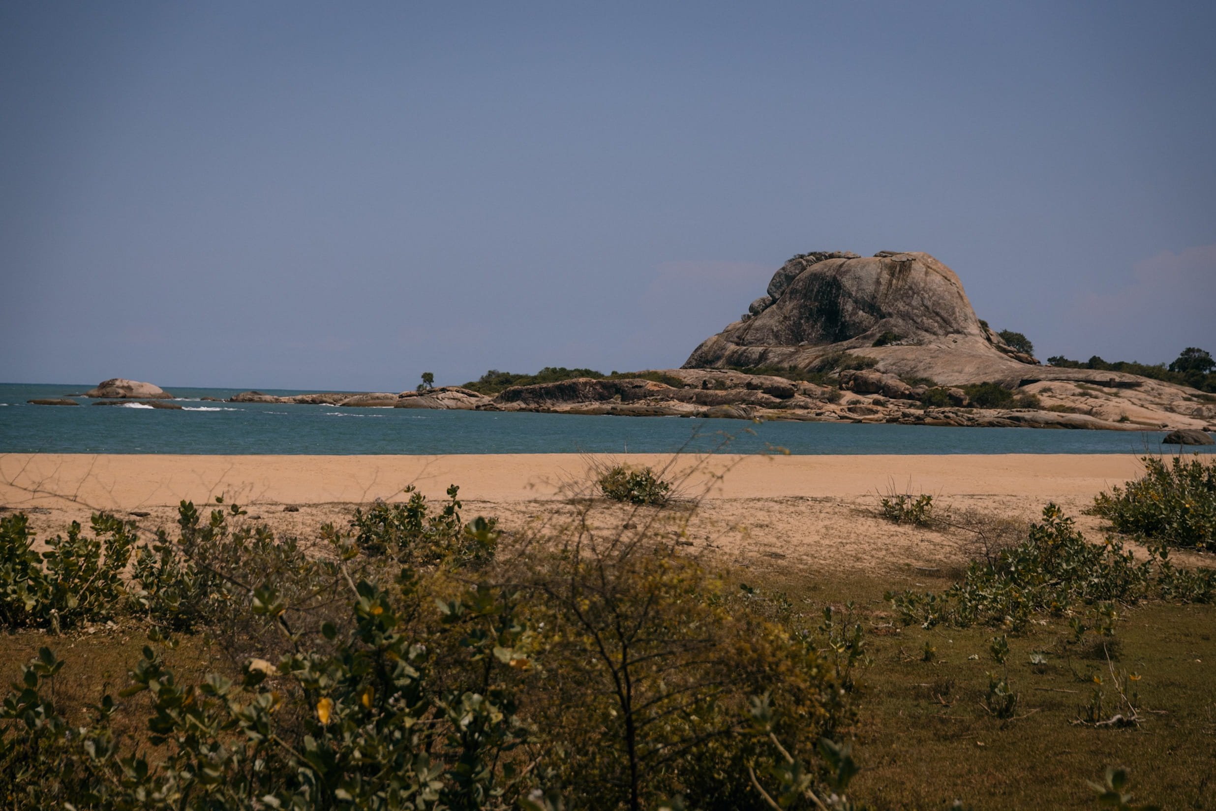 coastal view in yala national park with sandy beach