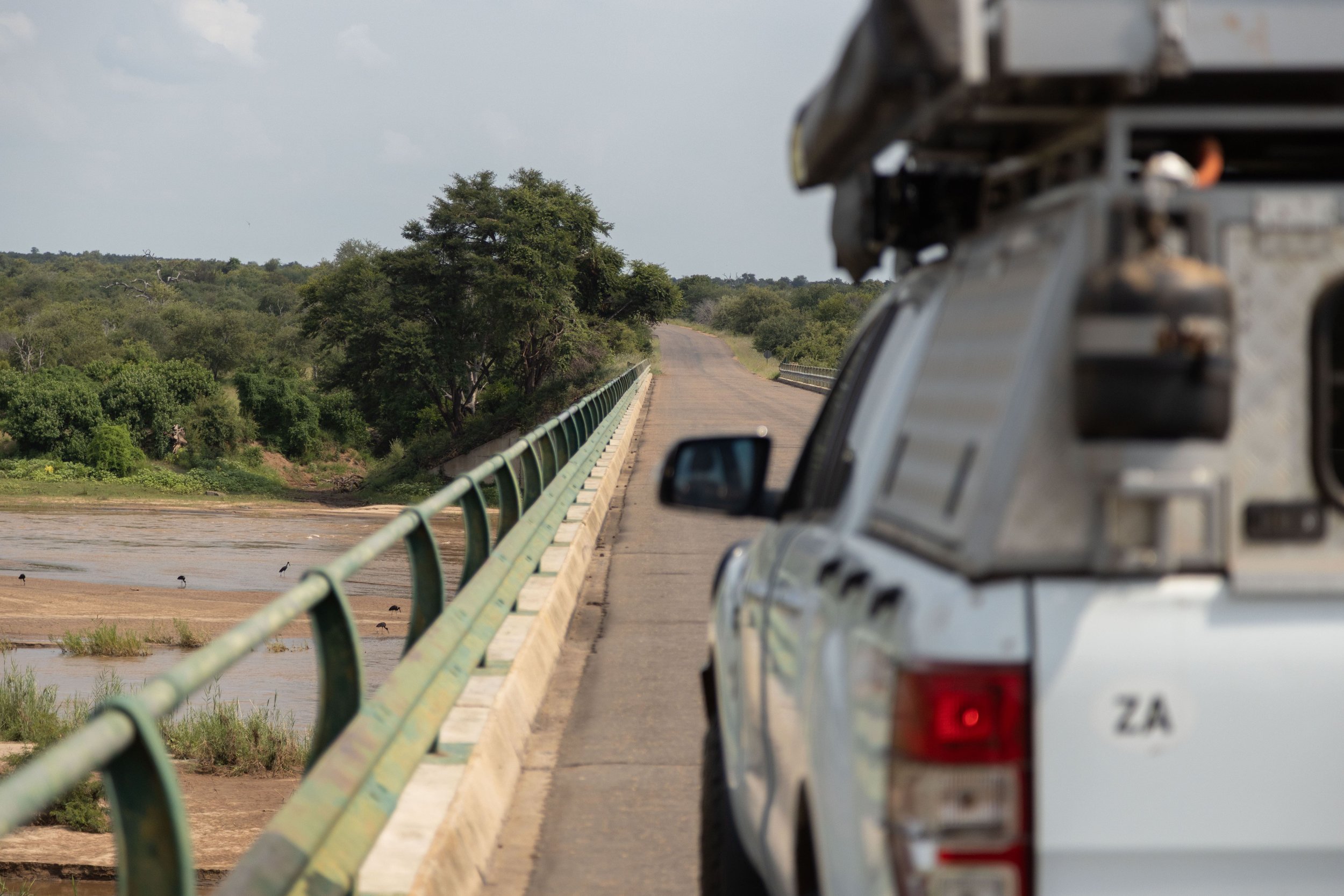 car parked on olifants bridge over the river showing road ahead