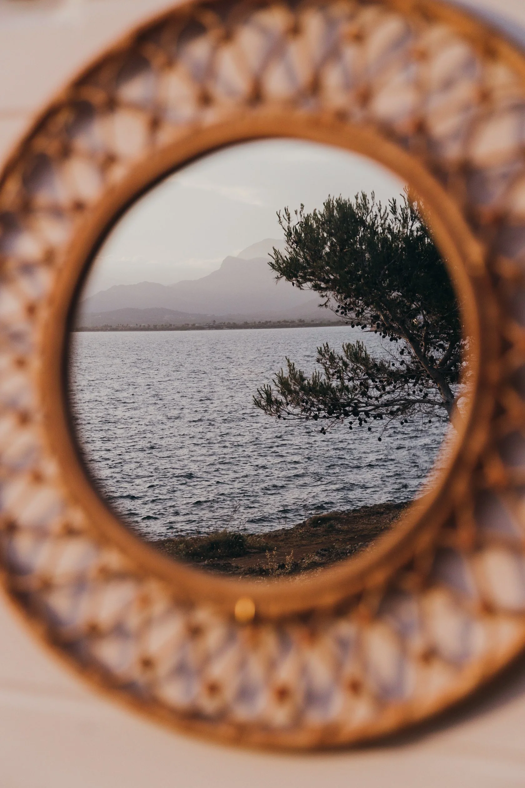 campervan motorhome mallorca road trip intinerary reflection of view in window