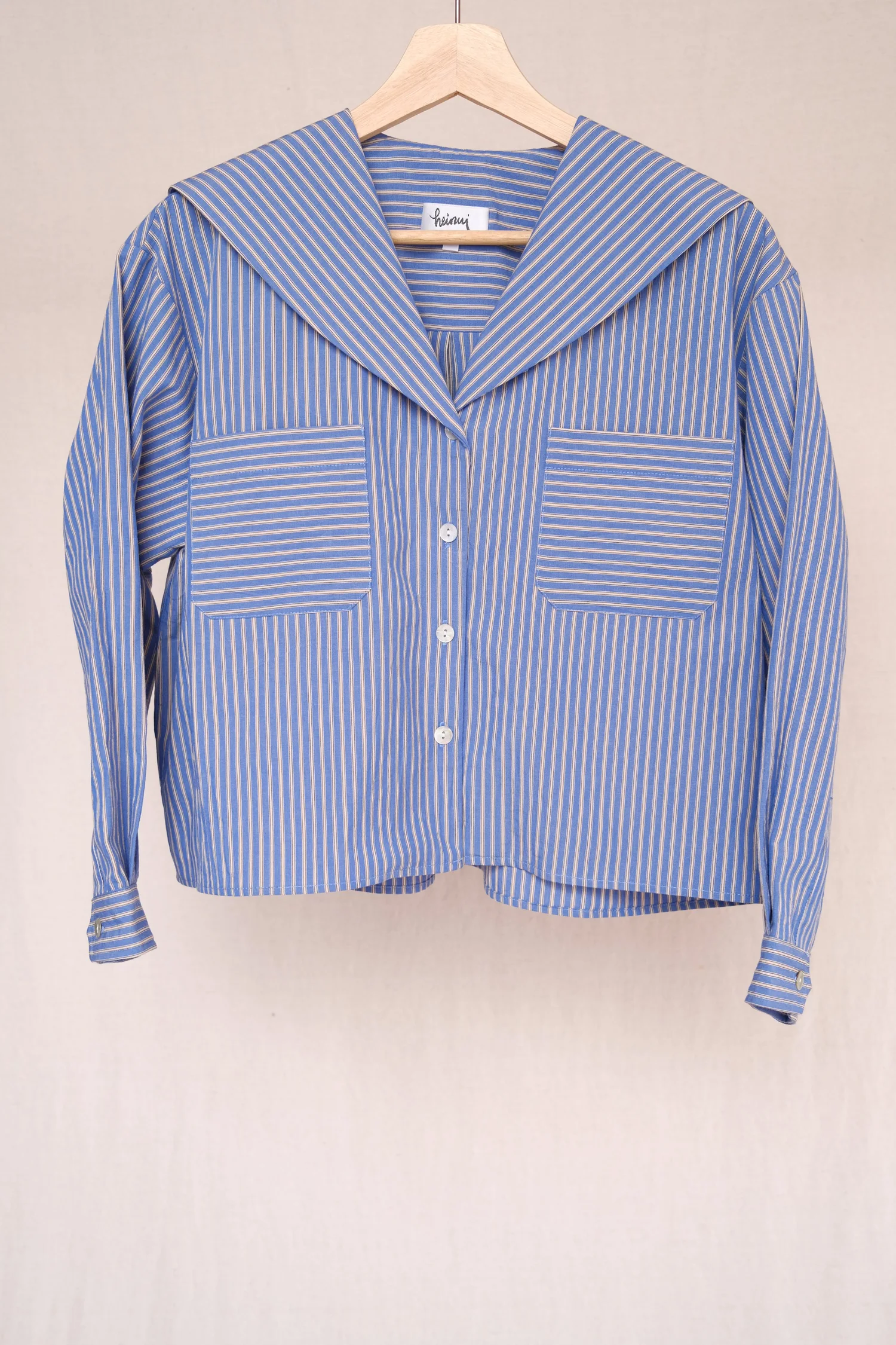 MARINERO blouse in the office striped poplin fabric