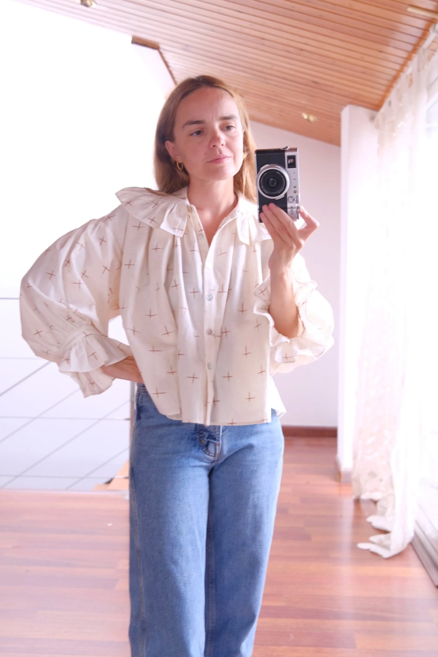 LISE blouse in the thin cross ikat fabric - S