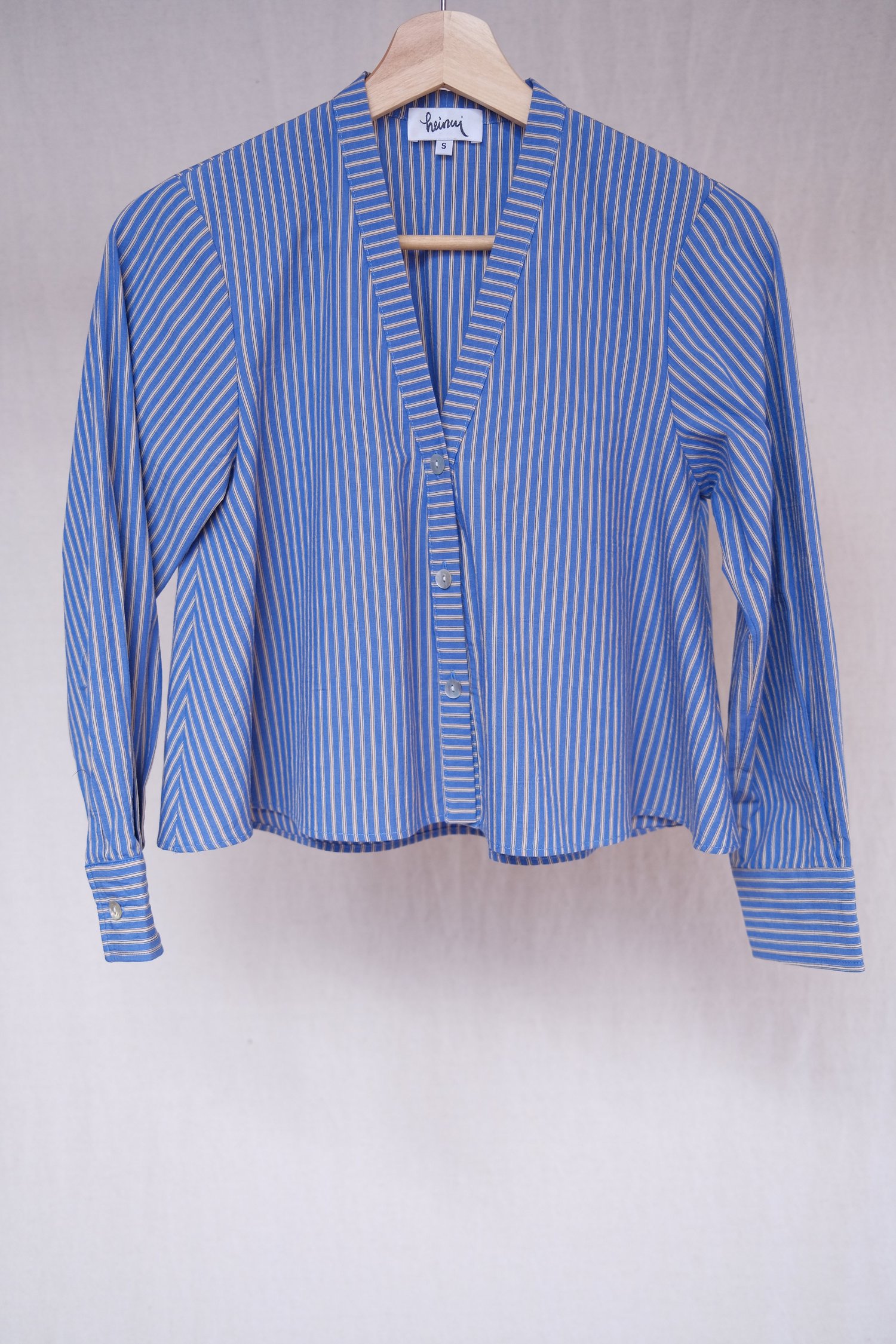 OLIVIA blouse in the office striped poplin fabric
