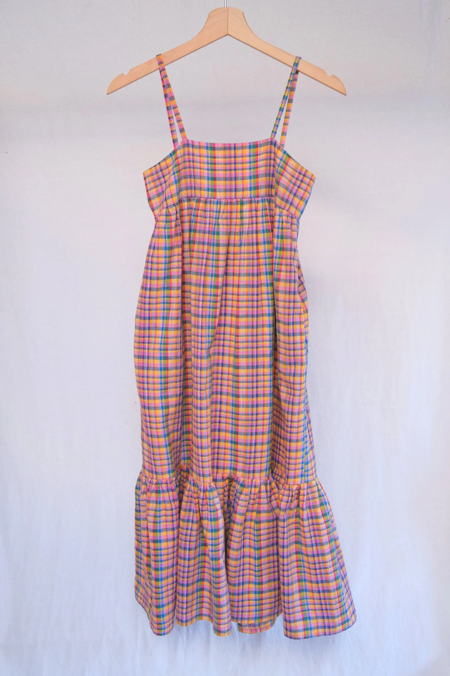 DAIZE dress in the pink candy plaid fabric  - S, M, L