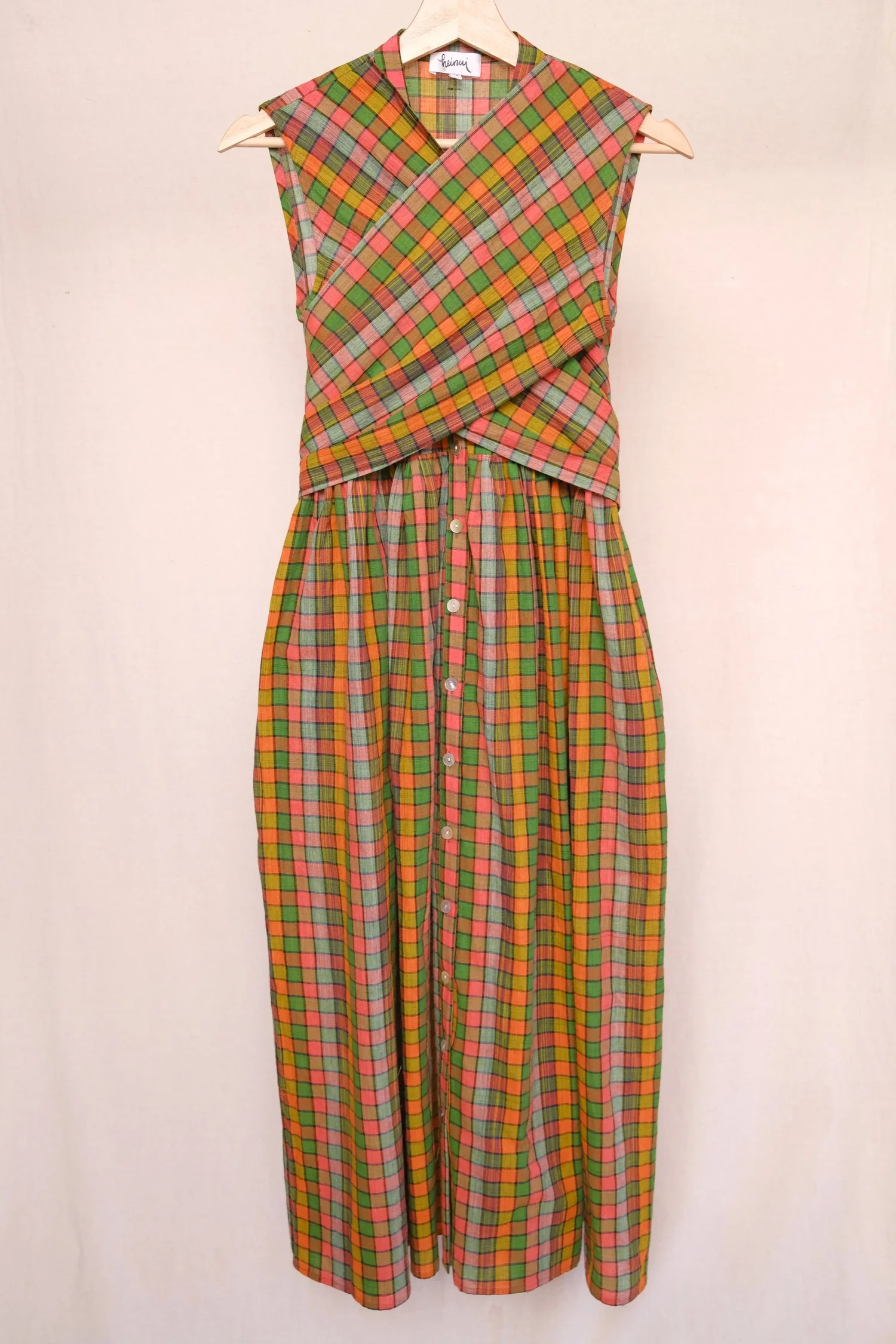 PIERO dress in the multicolor plaid fabric - XS