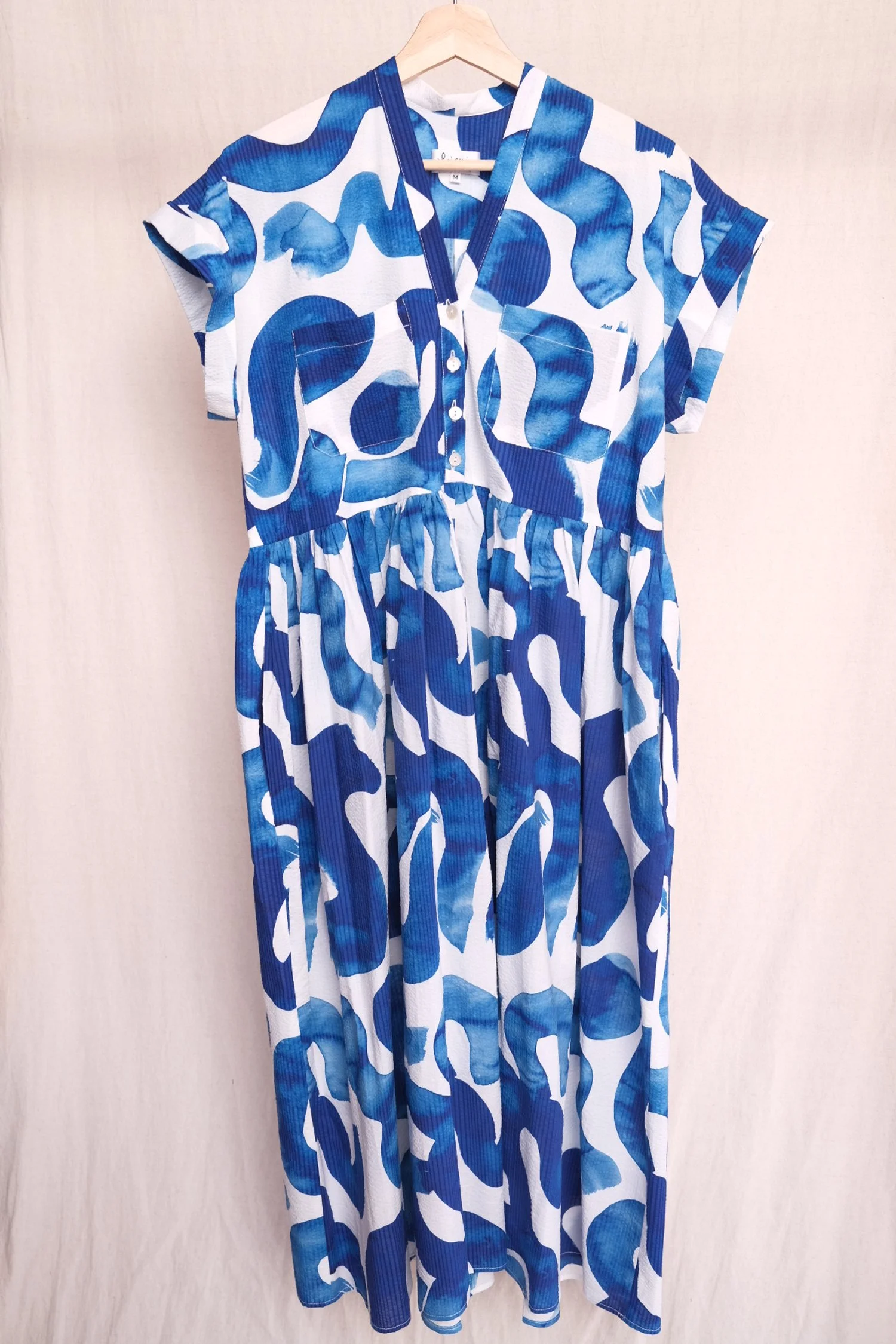 NOE dress in the blue squiggles print - M, XL