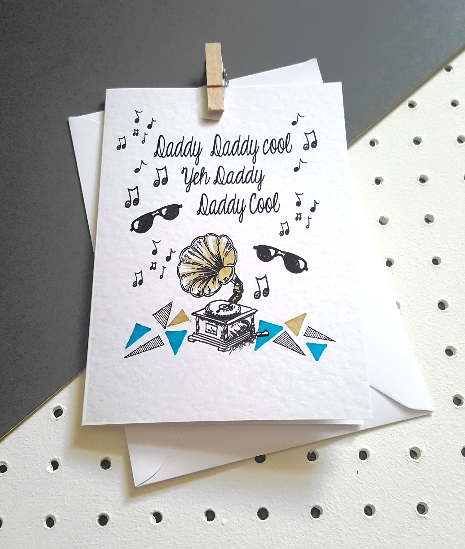 Playful Father S Day Card Daddy Cool Father S Day Card For The Cool Dad Music Loving Dad Katie Clement Illustration
