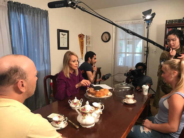 On the set of film "Arabic Coffee"