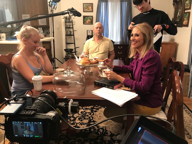 On the set of film "Arabic Coffee"
