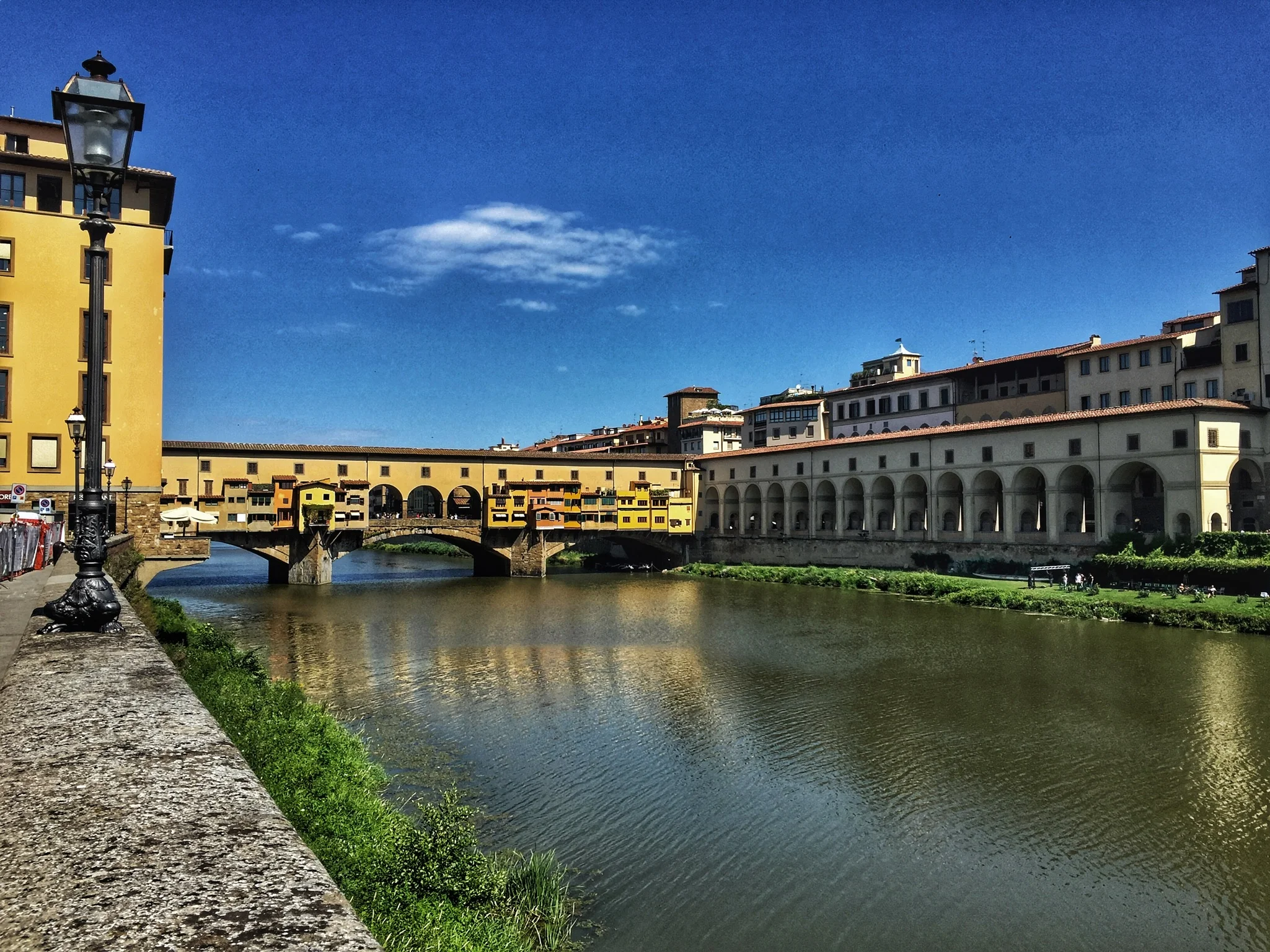 Ponte Vecchio - a peculiar bridge with apartments and shops built into it. 