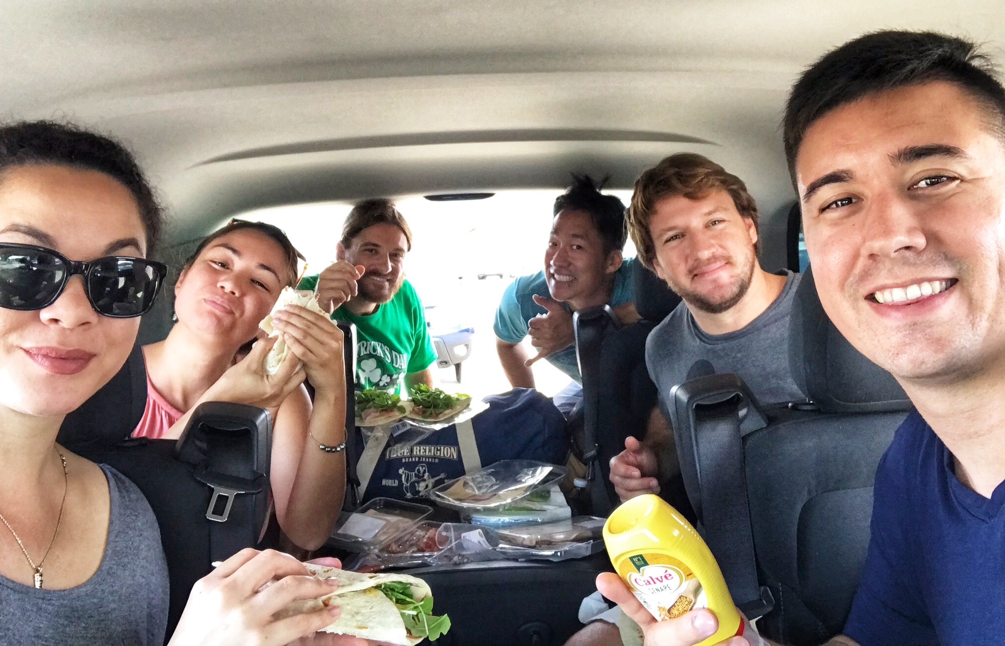 Lunch in the car. 