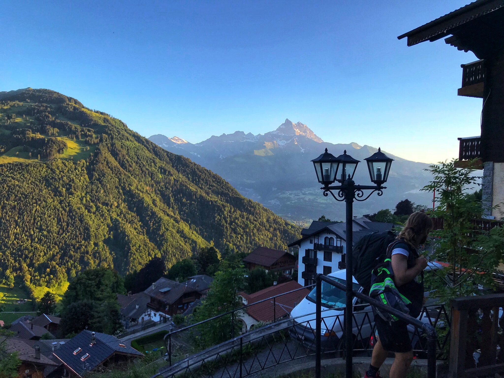 Arriving at our mountain chalet in Gryon. 