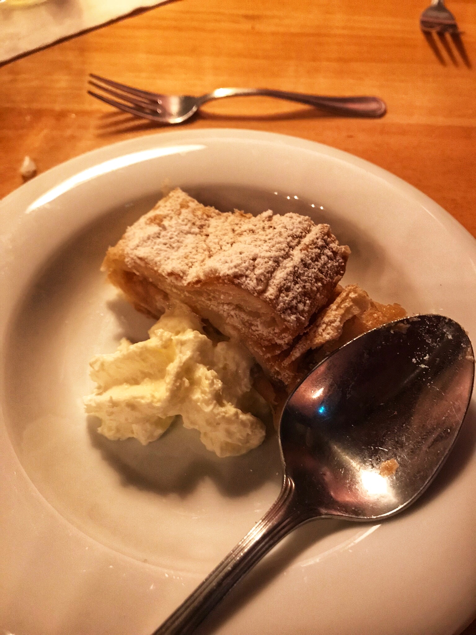 Apfelstrudel with a dab of whipped cream!