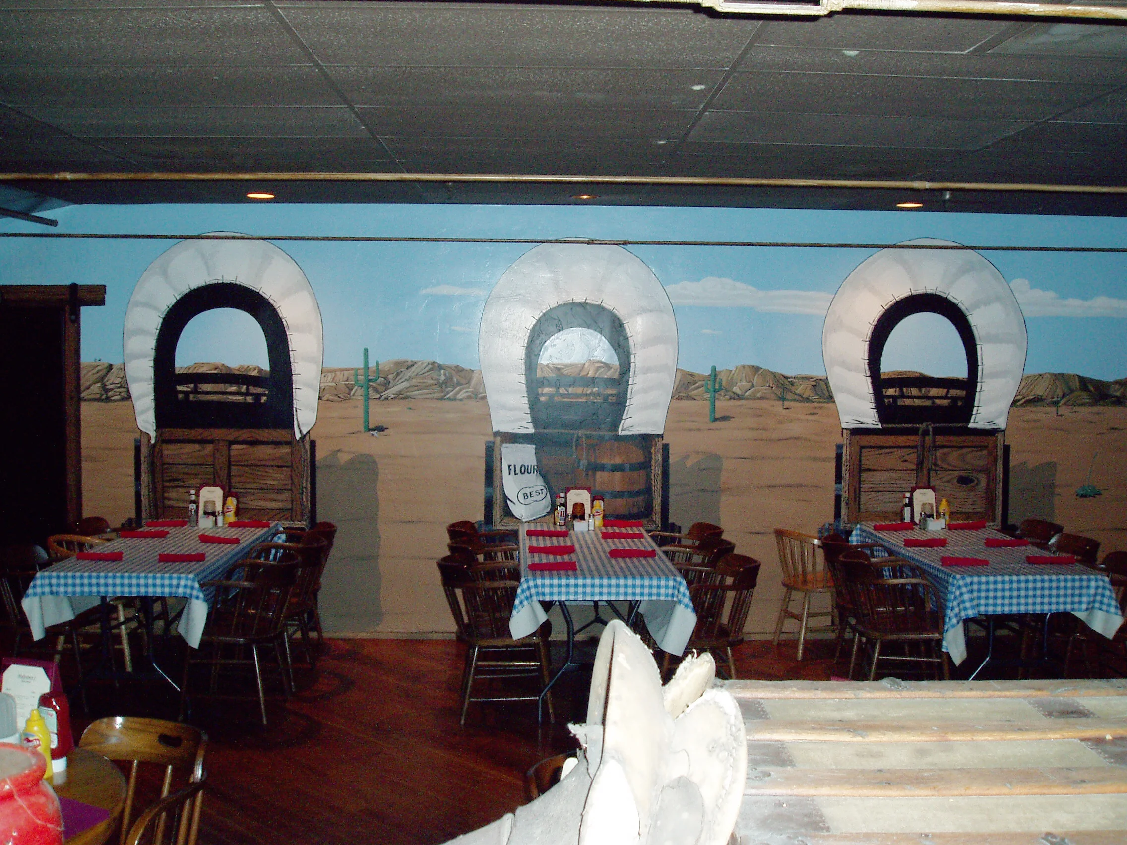 Western Woodwork & Mural Wagon Wheel Restaurant Interior Santee California 2.jpg