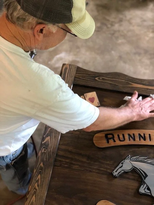 Running Horse Saloon western saloon door in pine.