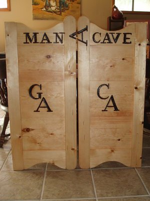 Man Cave custom saloon doors
