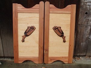 Western saloon doors with spurs