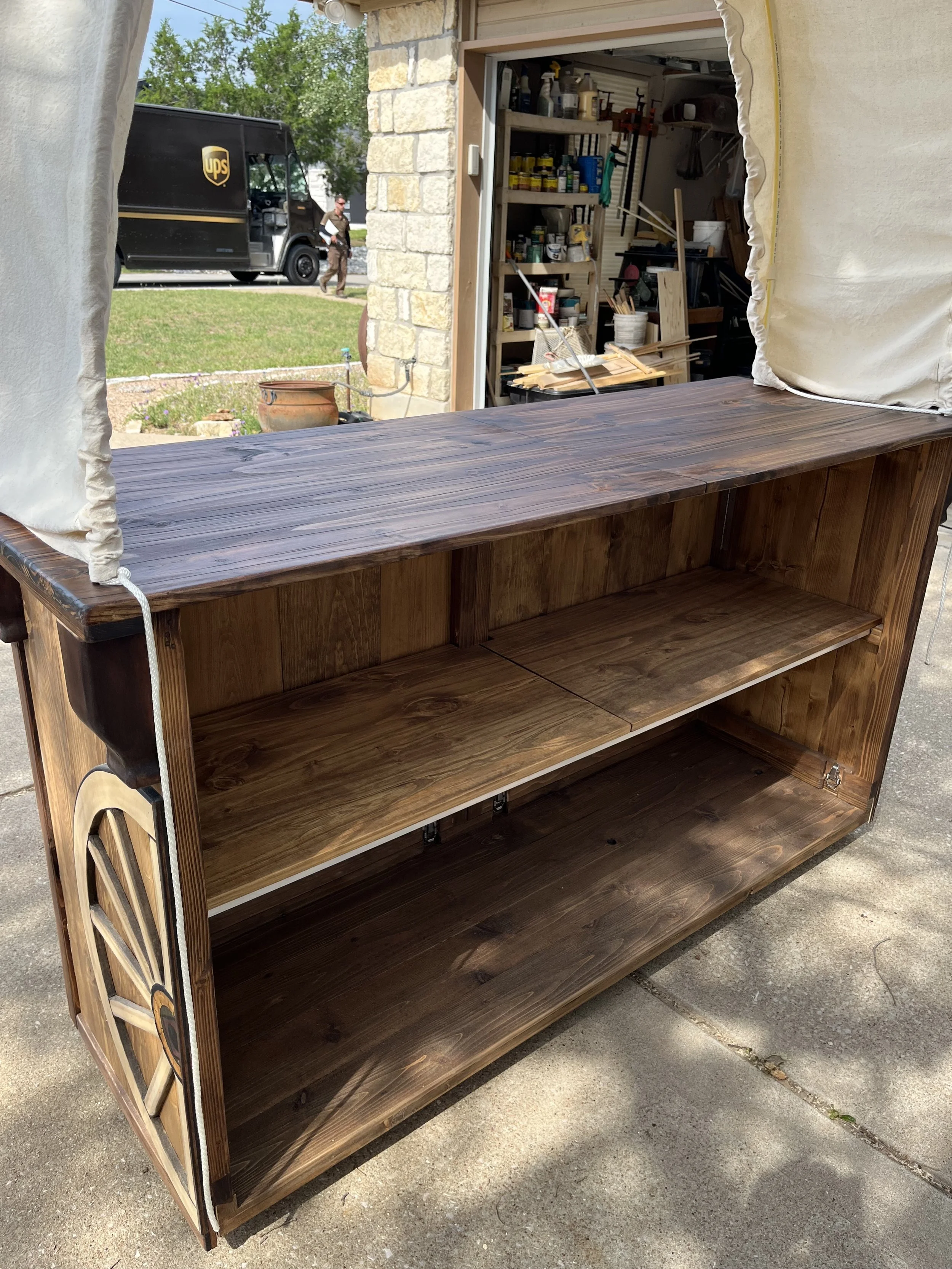 Conestoga wagon bar interior