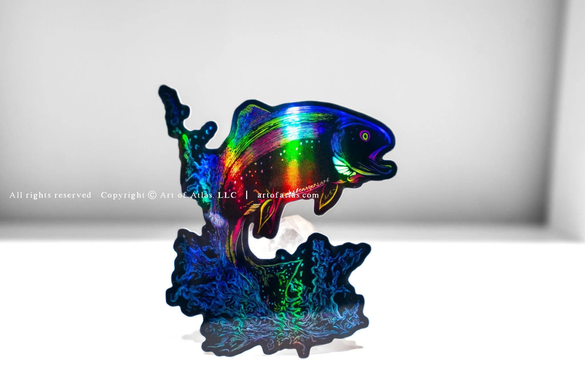 Rainbow Fish trout hand drawn Sticker Weston Ayers Art Art of Atlas-02.jpg