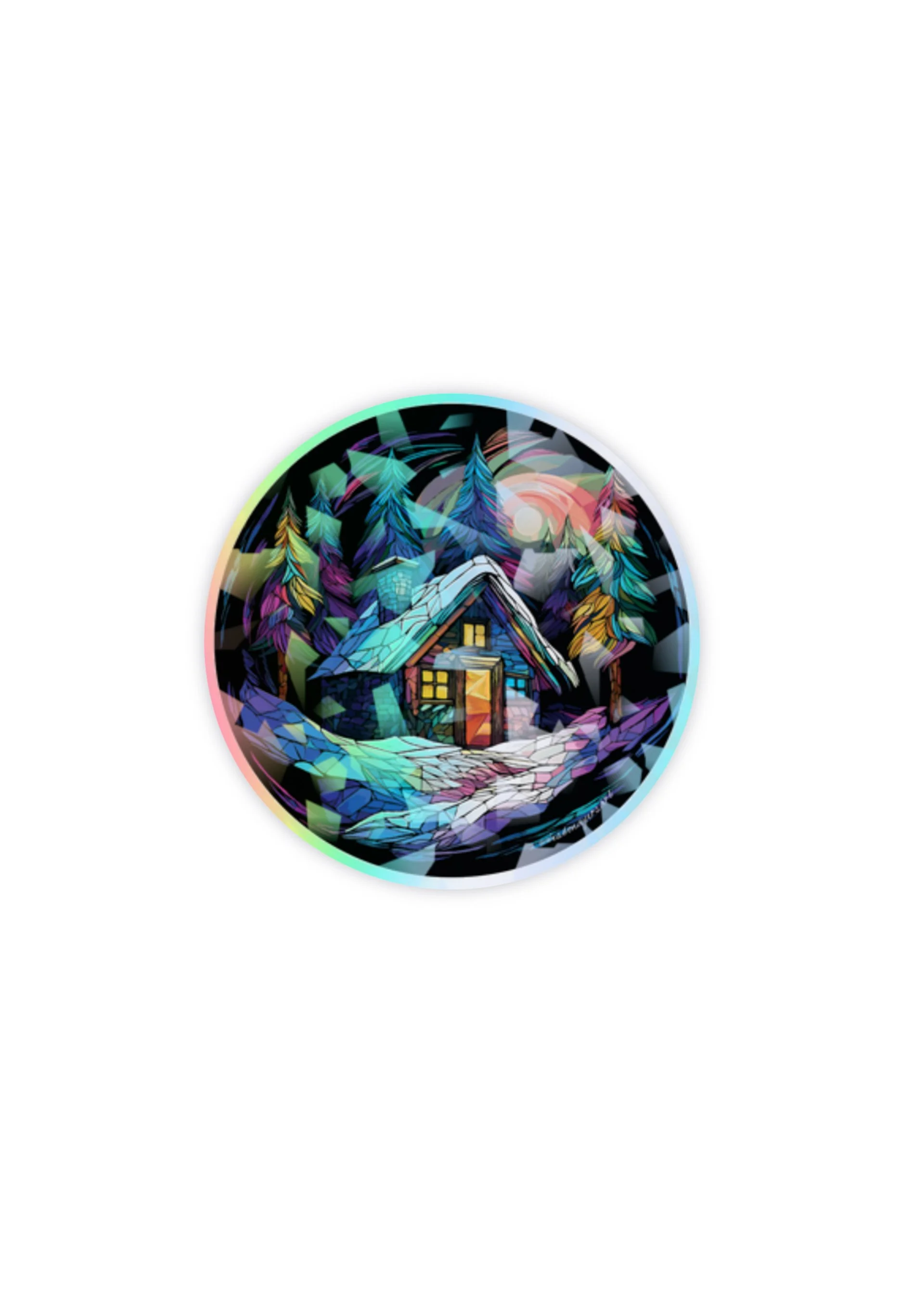Frosted Disco Lodge Holographic Sticker