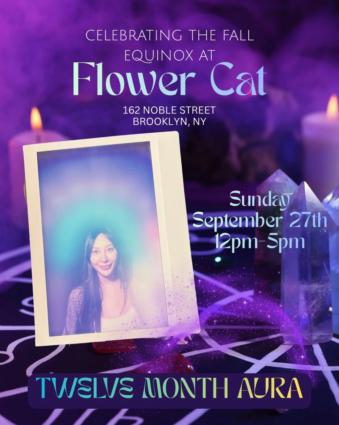 Happy Fall Equinox darlings! ✨🍃🍂💚 Join our celebration of the change in seasons this Sunday, 9/27 at @flowercatnyc! Aura photo appointments are available from 12pm-5pm. Come ✨explore your energy✨ and see what&rsquo;s shifted for you with the turni