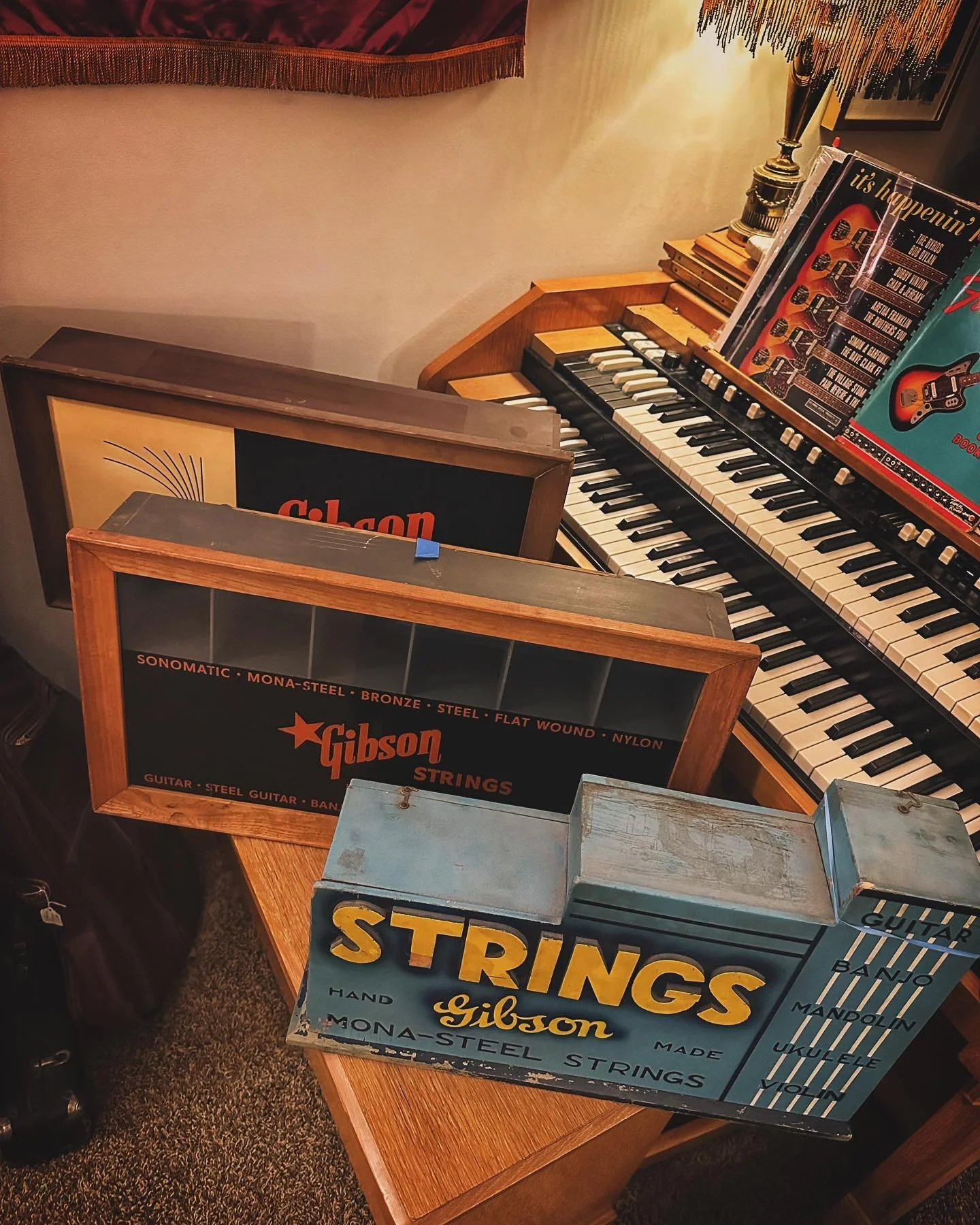 Finally completed my Gibson String Displays! Trying to get my basement to look like @joebonamassa house! Nerdville Midwest ?? 🤷&zwj;♂️ 😂