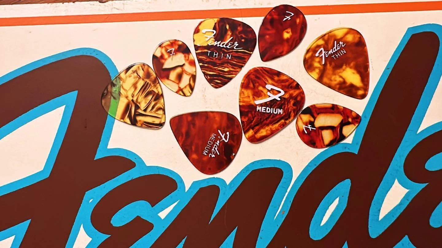 Pretty stoked to add a super rare mid 60s pick (Large F)to the collection! #fender #vintage #guitar #vintageguitar #1950s #1960s