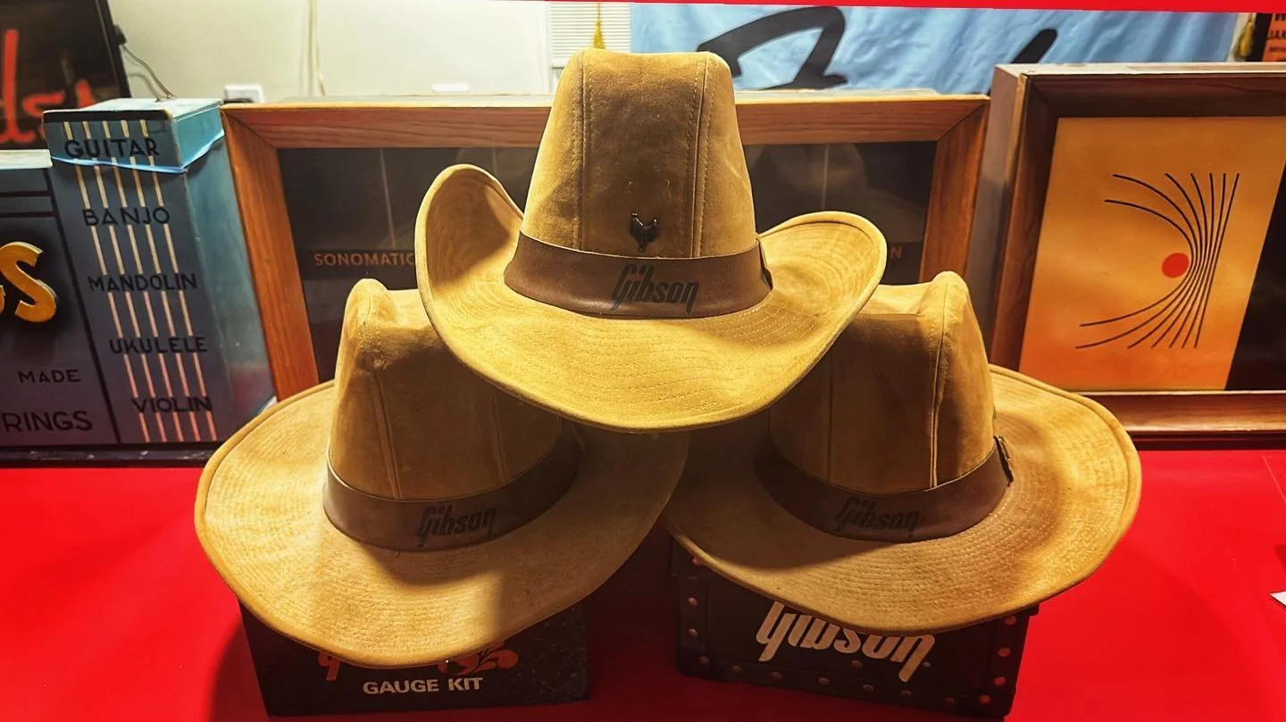 A trio of 1970s Gibson Cowboy Hats. #yeehaw #gibson #rare