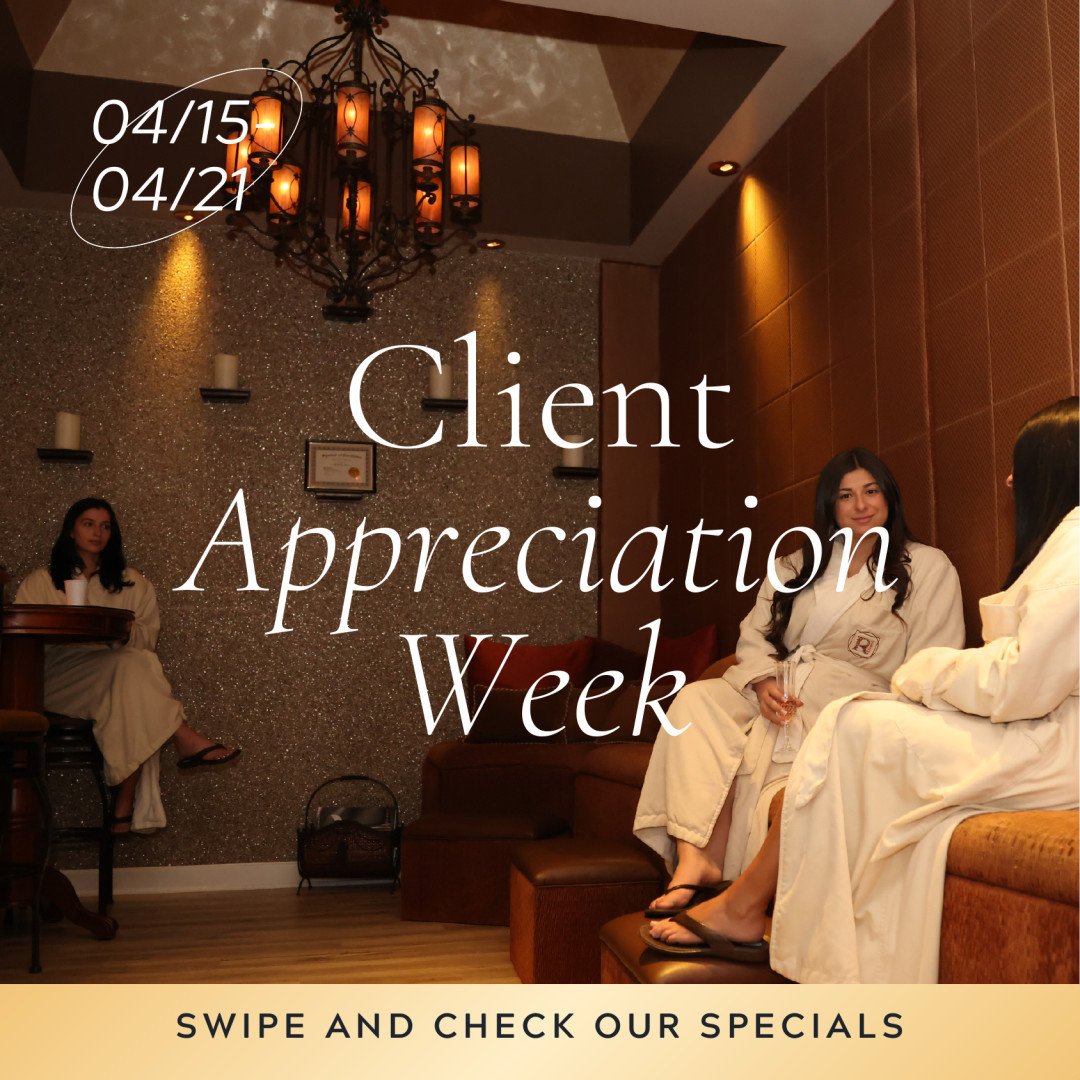 Who's ready for our Client Appreciation Week? 🙋&zwj;♀️🙋

Book from 04/15-04/21 to claim our specials:
🌟 45-minute Swedish Massage for $65
🌟 45-minute Mini Facial for $65
🌟 Manicure &amp; Pedicure for $65
🌟 Picosure Laser Facials 20% off

Limite
