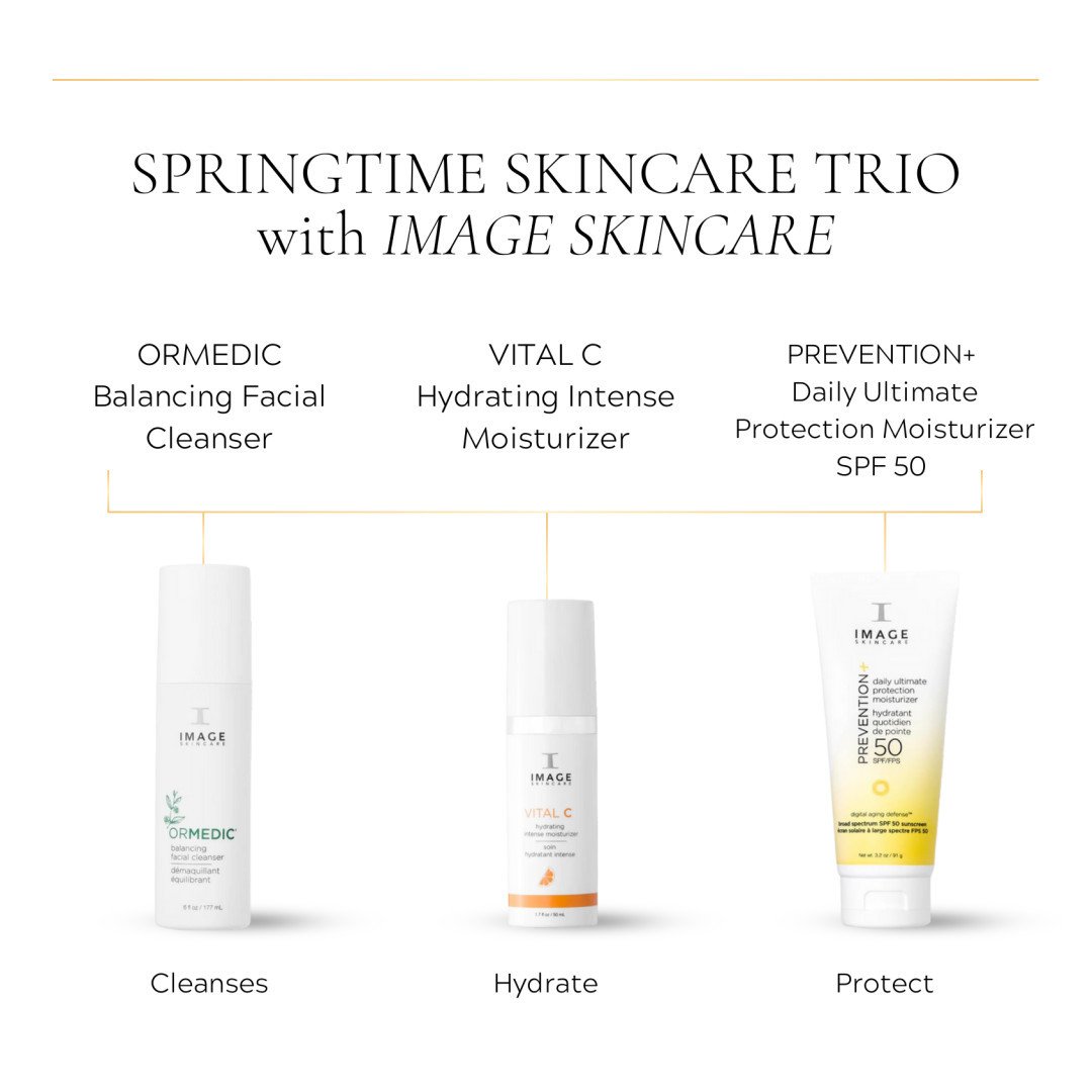 Spring is here, and so is your easy-peasy skincare routine with @imageskincare 🌸 

1️⃣ Step 1: Start your skincare routine by cleansing your skin with our ORMEDIC Balancing Facial Cleanser.
2️⃣ Step 2: Hydrate and rejuvenate your skin with our VITAL