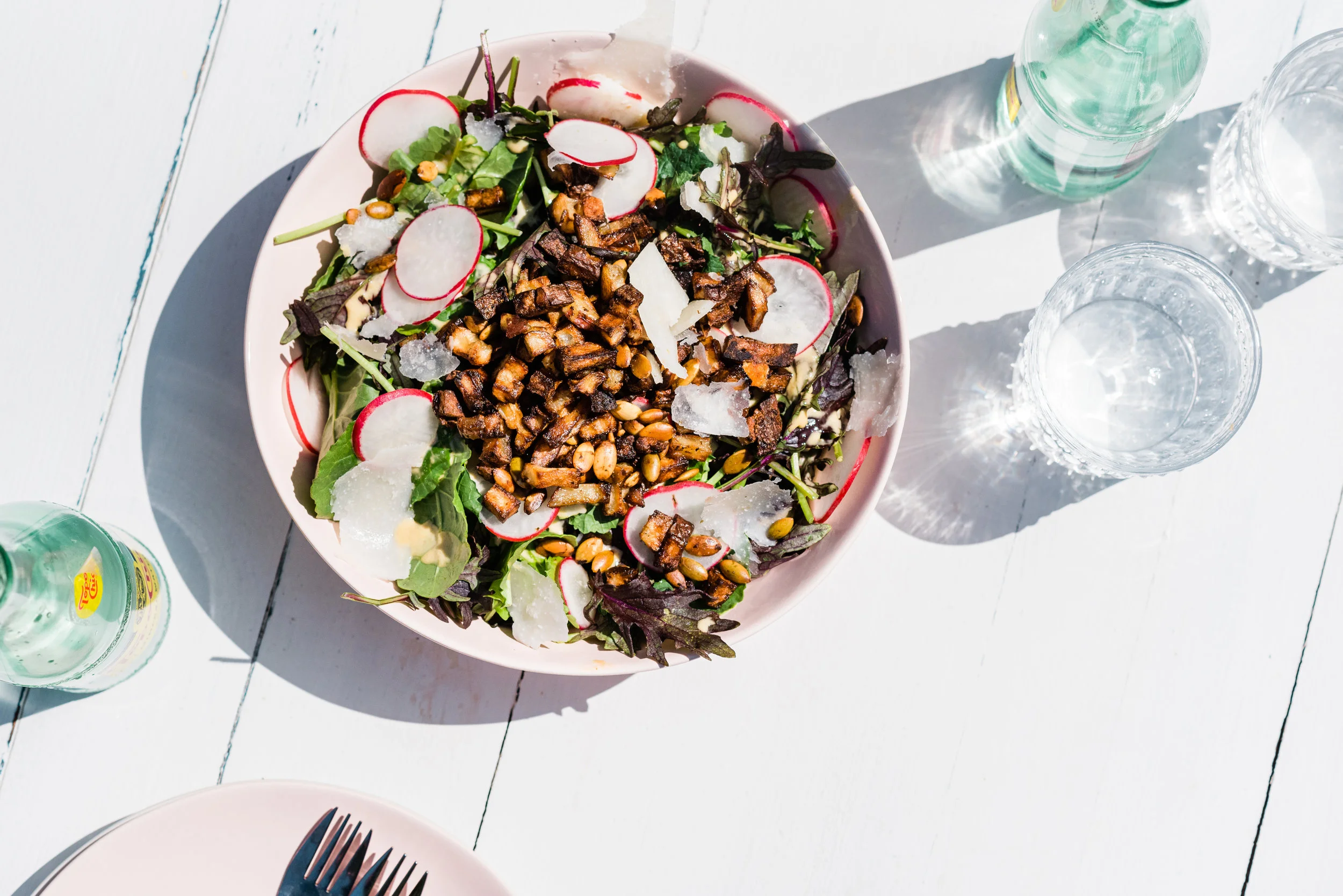 GRK Caesar Salad featuring Baby Kale.