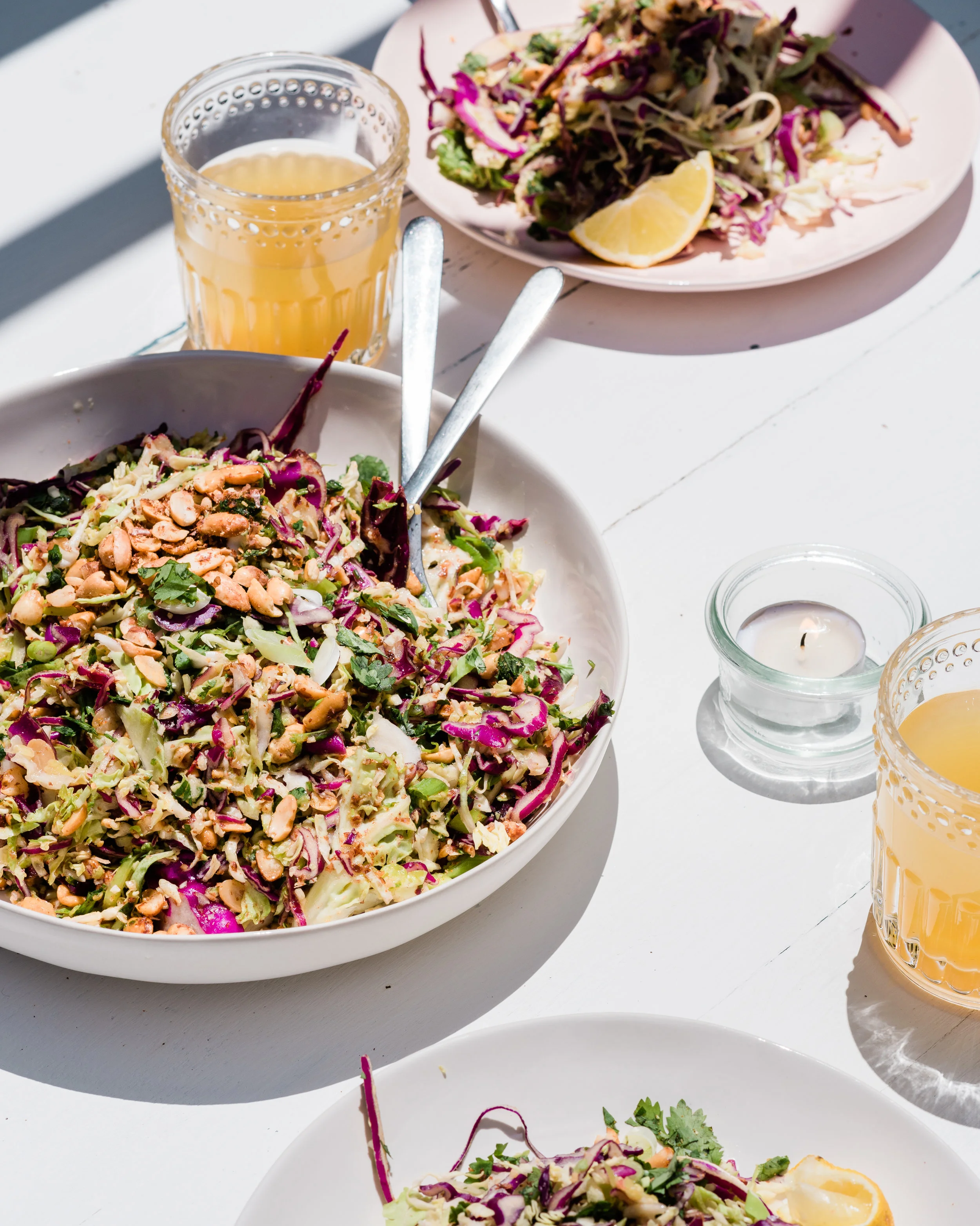 GRK Sprouted Peanut Lime Slaw with Red and Green Cabbage.