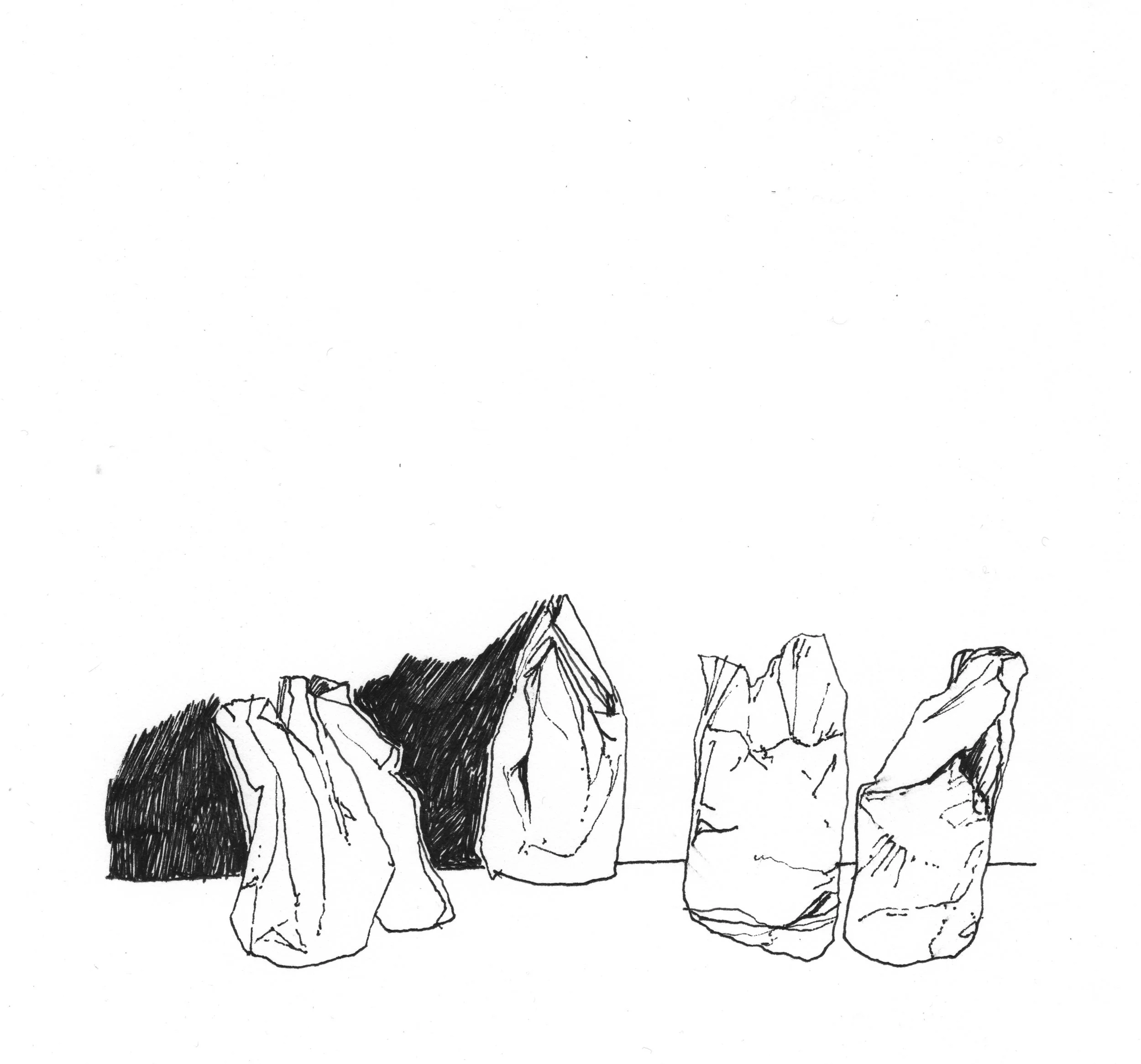 good paper bags in front of someone’s house when S and I hung out in the shady park a few days after their birthday