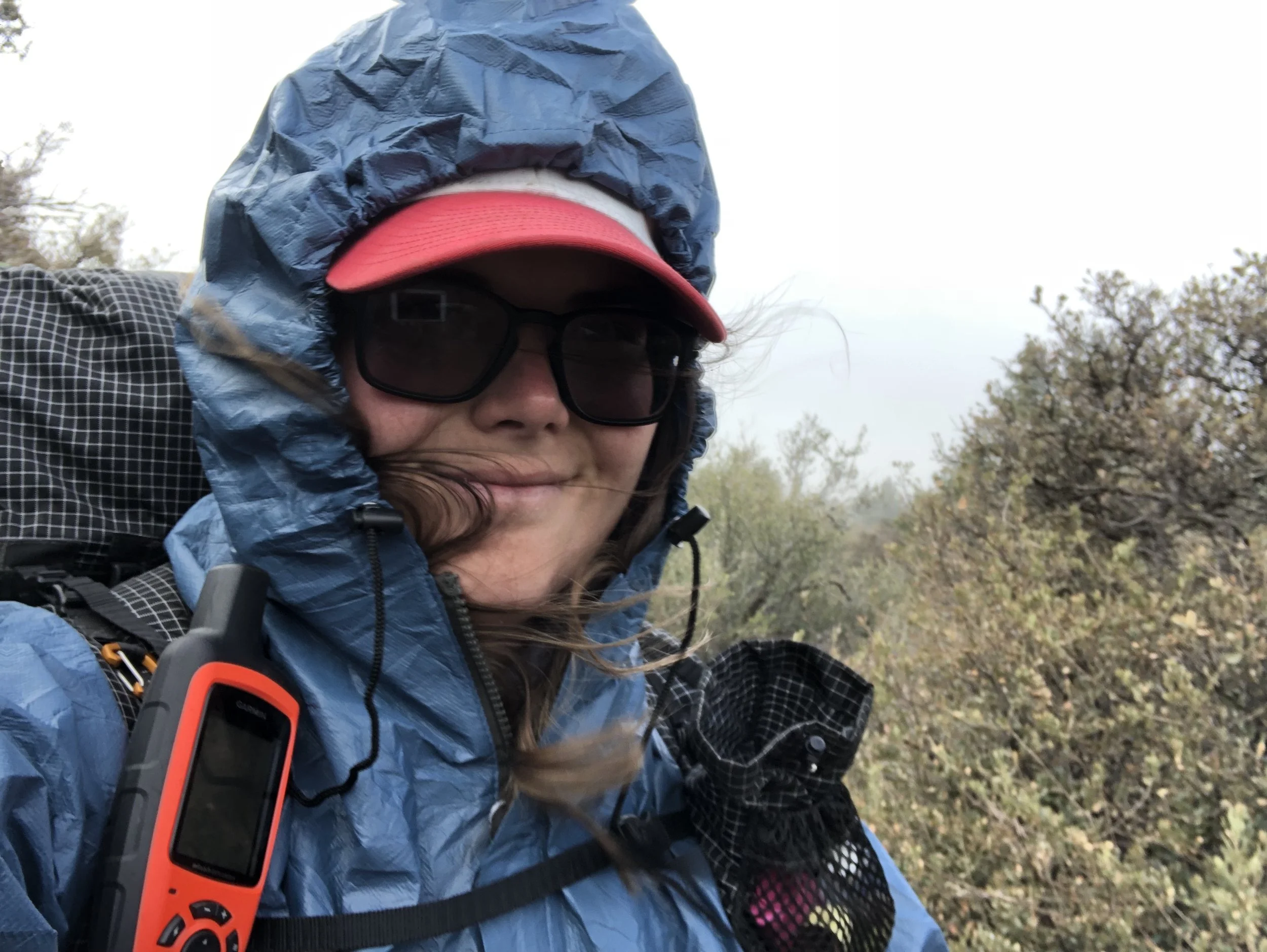 A non-breathable rain jacket traps heat in and keeps you warm
