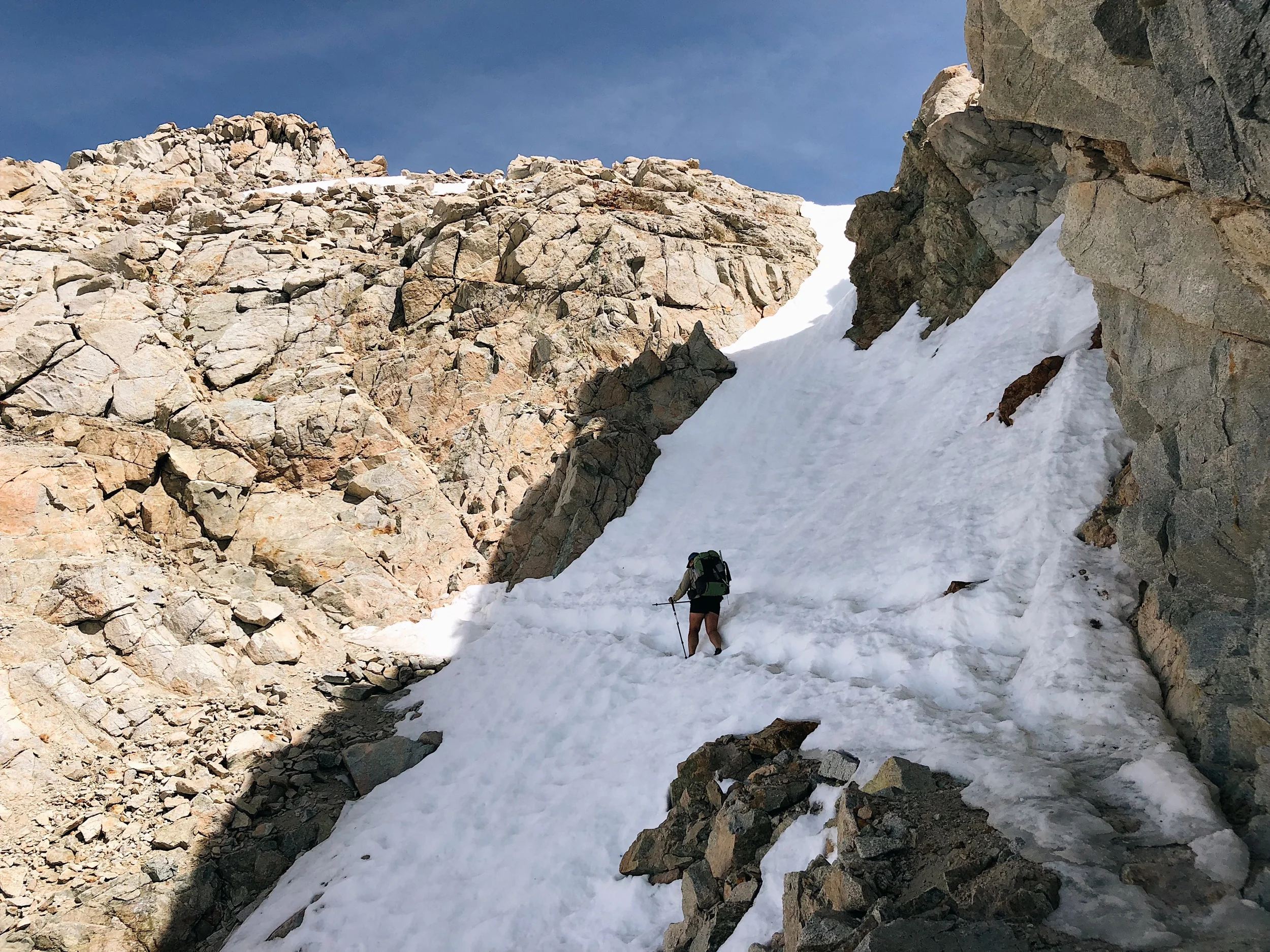 The first scary traverse: Forester Pass