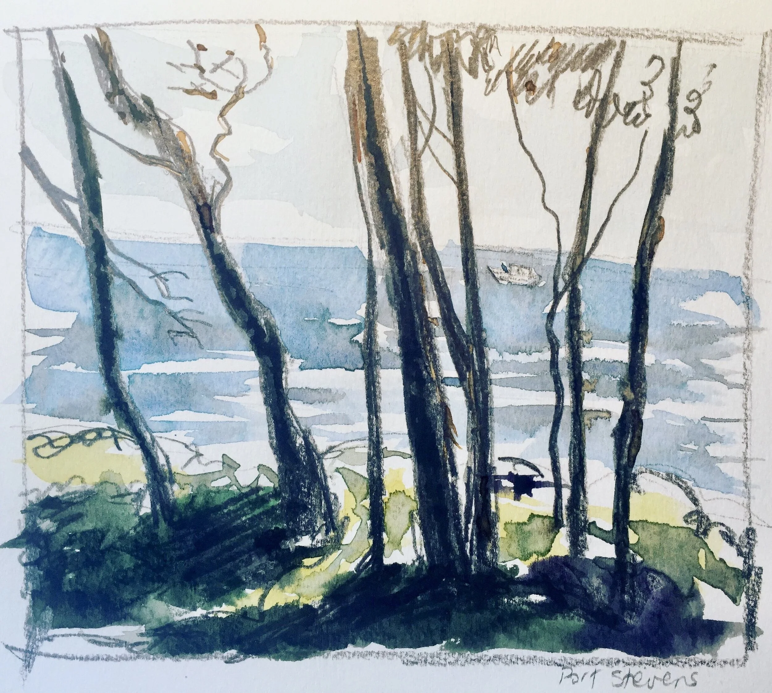   Port Stevens  2019, 13x16cm, watercolour and graphite on paper 