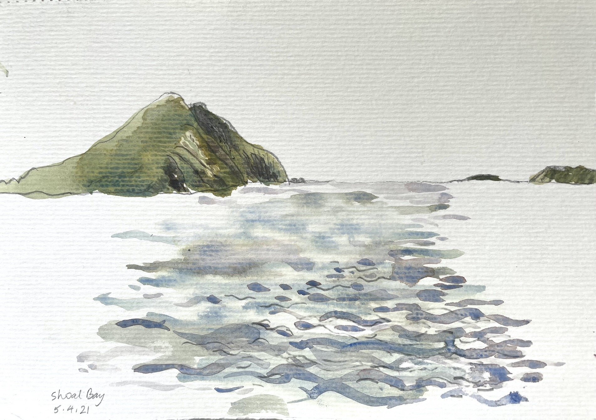   Shoal Bay I  2021, 14.5x20.5cm, watercolour and graphite on watercolour paper 