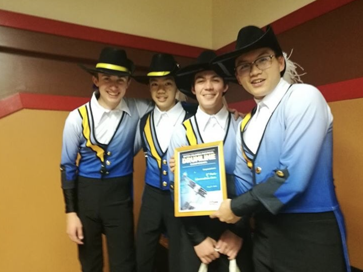 From L to R: Graydon Cronk (quints), Victor Qian (snare), Sean Buckles (snare), Steven Zhu (snare) - Photo Credit : Steven Zhu