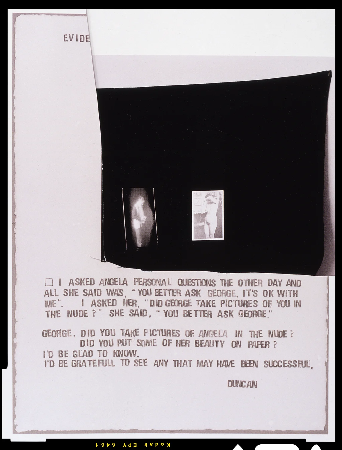 George Steeves, "Evidences" and Wyn Geleynse, "Sans Titre-Voyeur