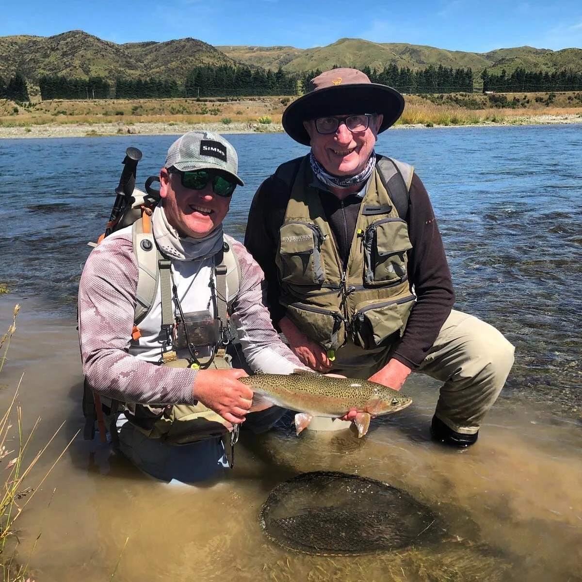 Just a wee one for Mike. He was a tad unlucky with the bigger models. Plenty of hook ups but the skill set needs some fine tuning to make it all come together. He mentioned that he learnt a lot of valuable lessons and techniques to practice. Great day. 
@fiordlandlodge 
@manic_tackle_project 

#fishingfiordland #guidedflyfishing #teanau #newzealand #southislandflyfishing #dryflyaddict #dryflyfishing #gincleartravel #manicmates #fiordlandfishingguide