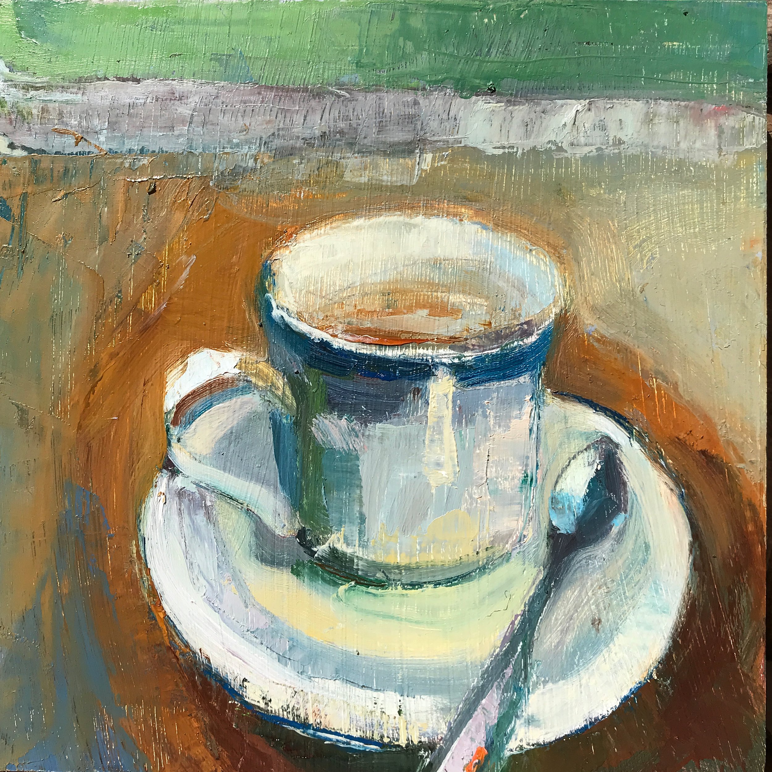 Coffee 2022 oil on panel 8 x 8” $200