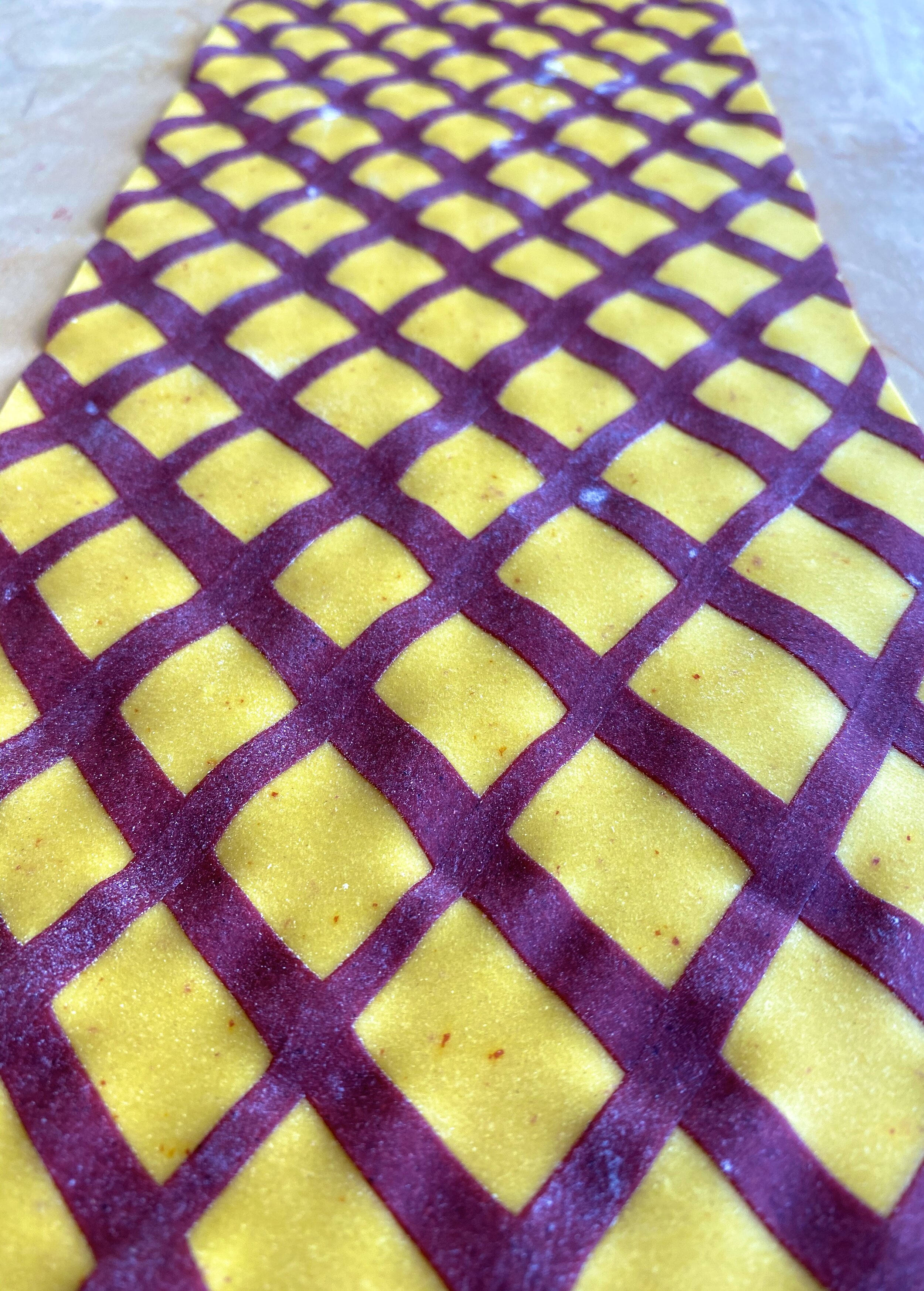 beet saffron striped dough.JPG