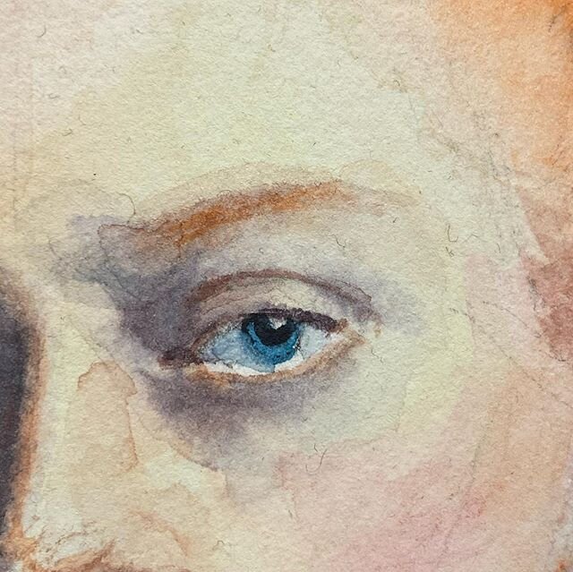 Small #watercolor #aquarelle #painting #portrait #watercolorpainting #paint  #draw detail, swipe