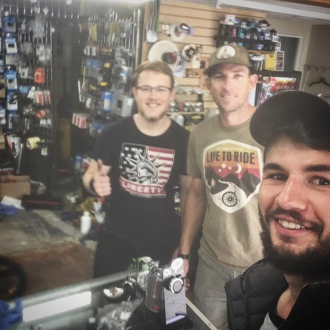Helpful mechanics at Spoke House Bicycles in Tulsa, OK