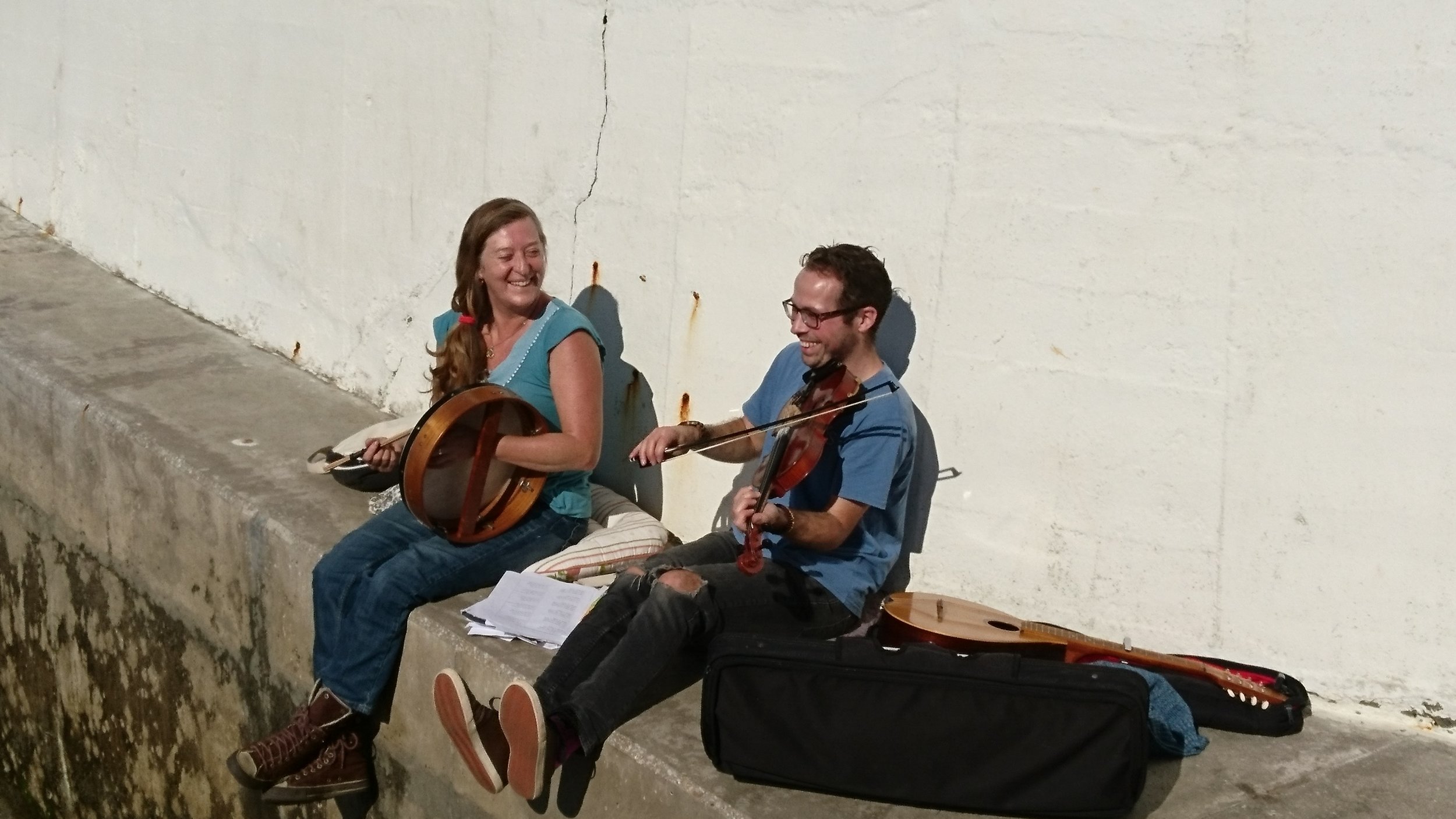 Didjan rehearsing in Penzance