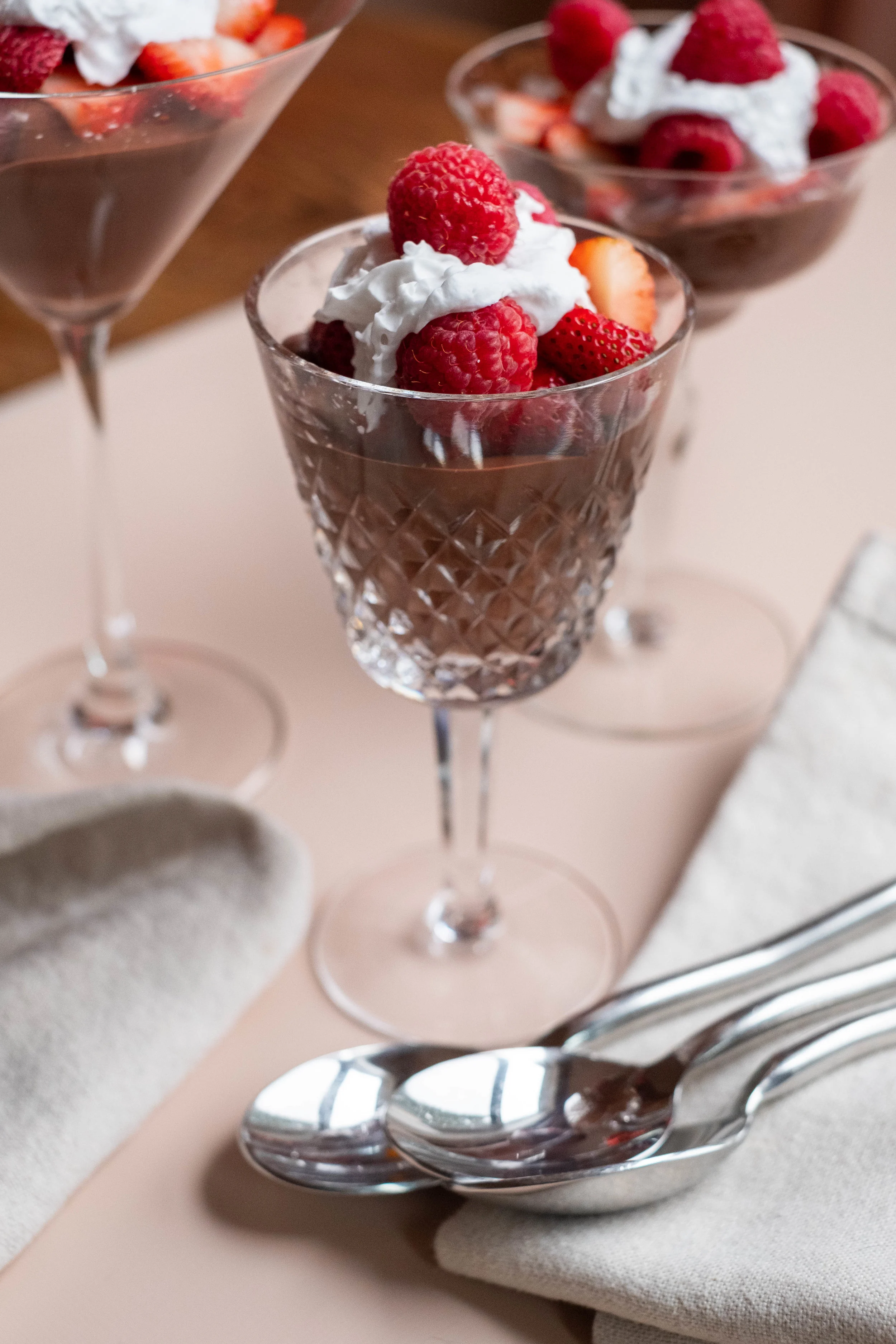 Naturally sweetened chocolate mousse, vegan