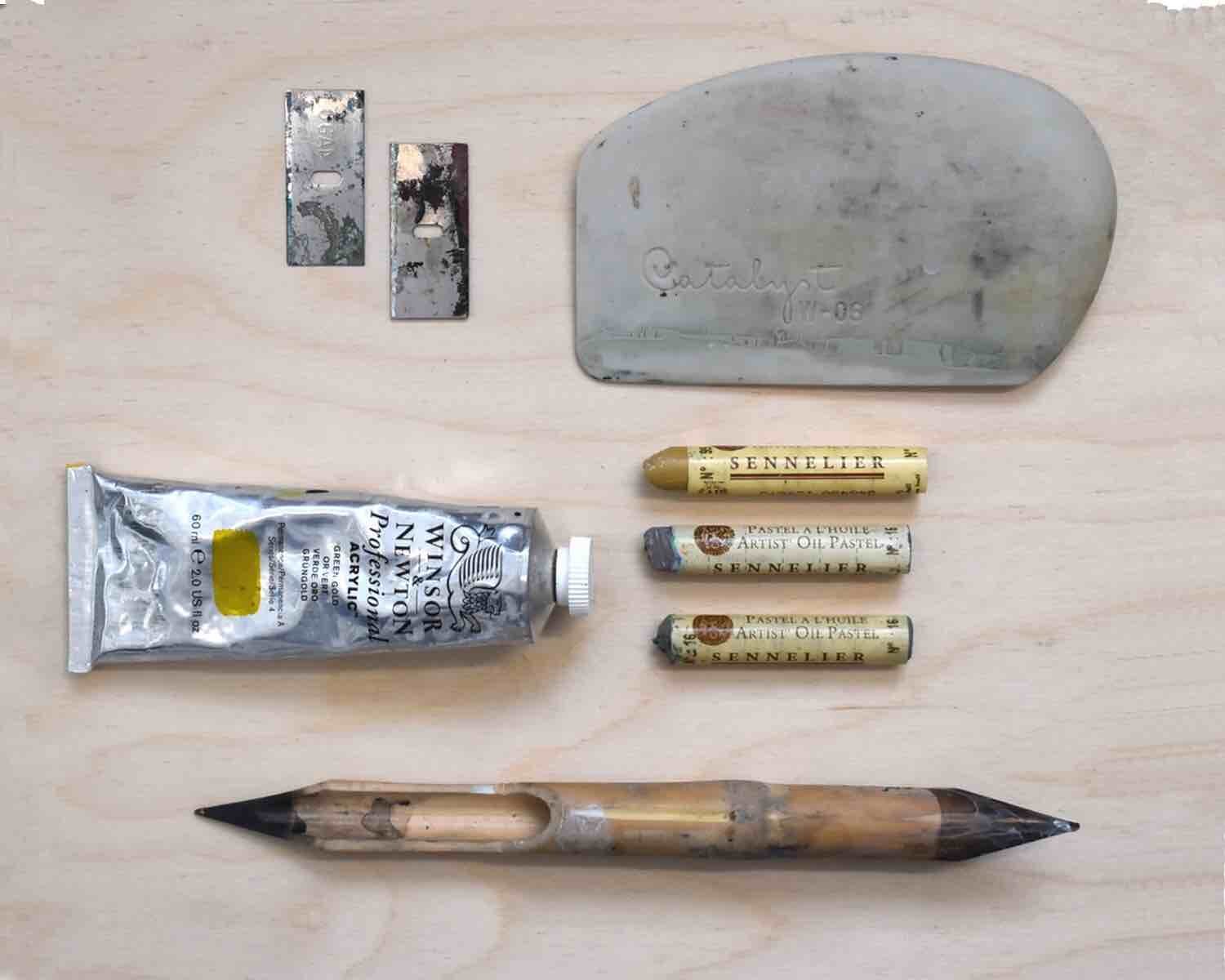 Selection of artist tools from Emma Tweedie's studio