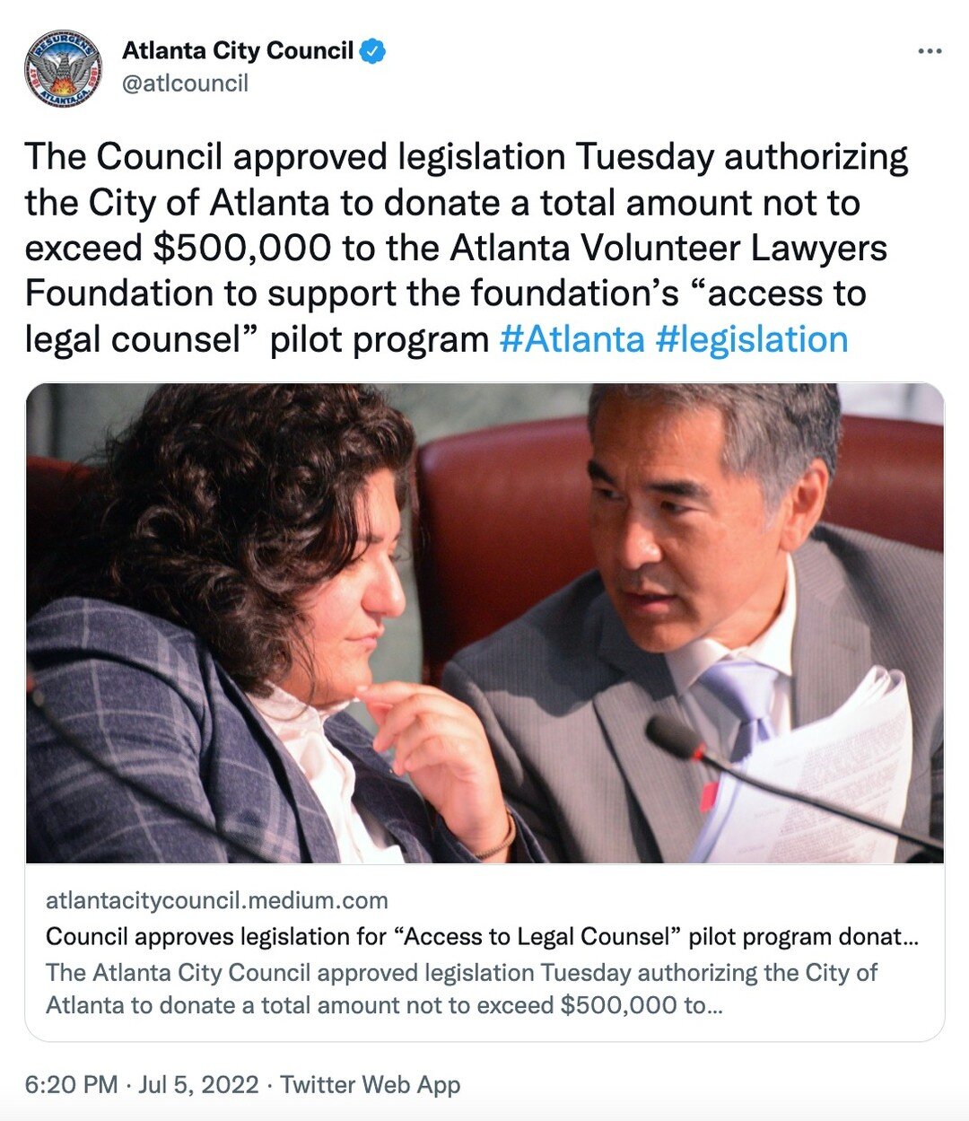 Providing free legal counsel to tenants facing eviction is one of the biggest and easiest ways to balance the scales when landlords have all the power

This pilot program with @supportavlf is a first step towards ensuring Atlanta renters are ALWAYS r