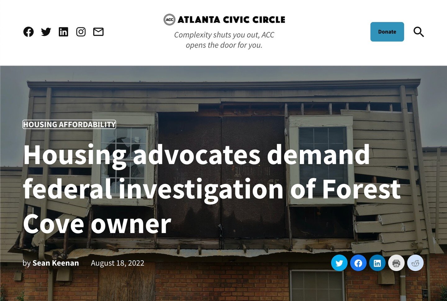 If you're not already following @millenniaresistance to keep up with our work on behalf of tenants at Forest Cove and other apartment complexes owned by Millennia, do so now! And see the link in our bio for the rest of this story from @atlanta_civic_