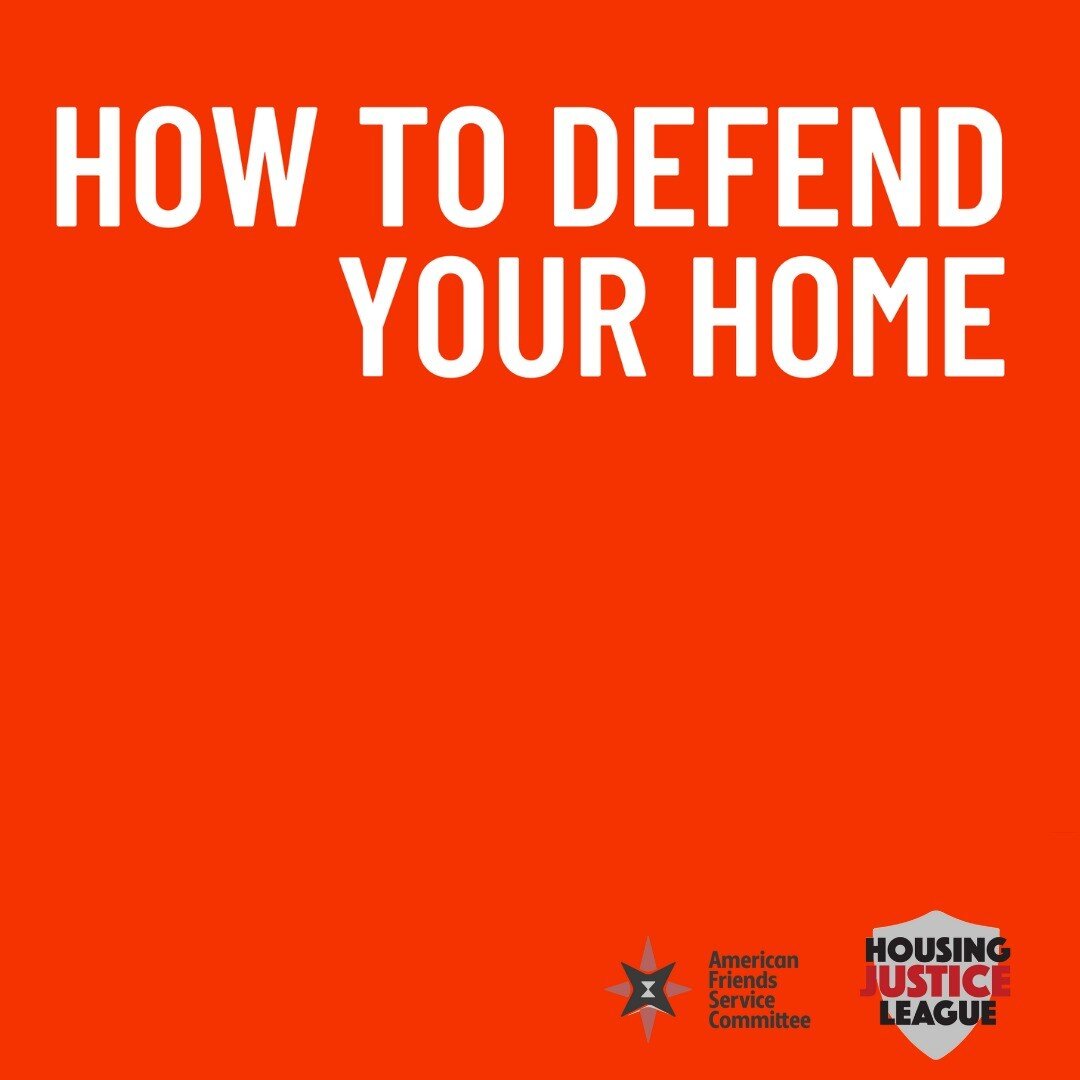 Are you a renter or homeowner facing threats to your current housing situation? 🏘

The How to Defend Your Home manual is here to help! ✊

Created by HJL, @afsc_org &amp; @homedefendersofga, the manual provides a step-by-step guide for anyone dealing